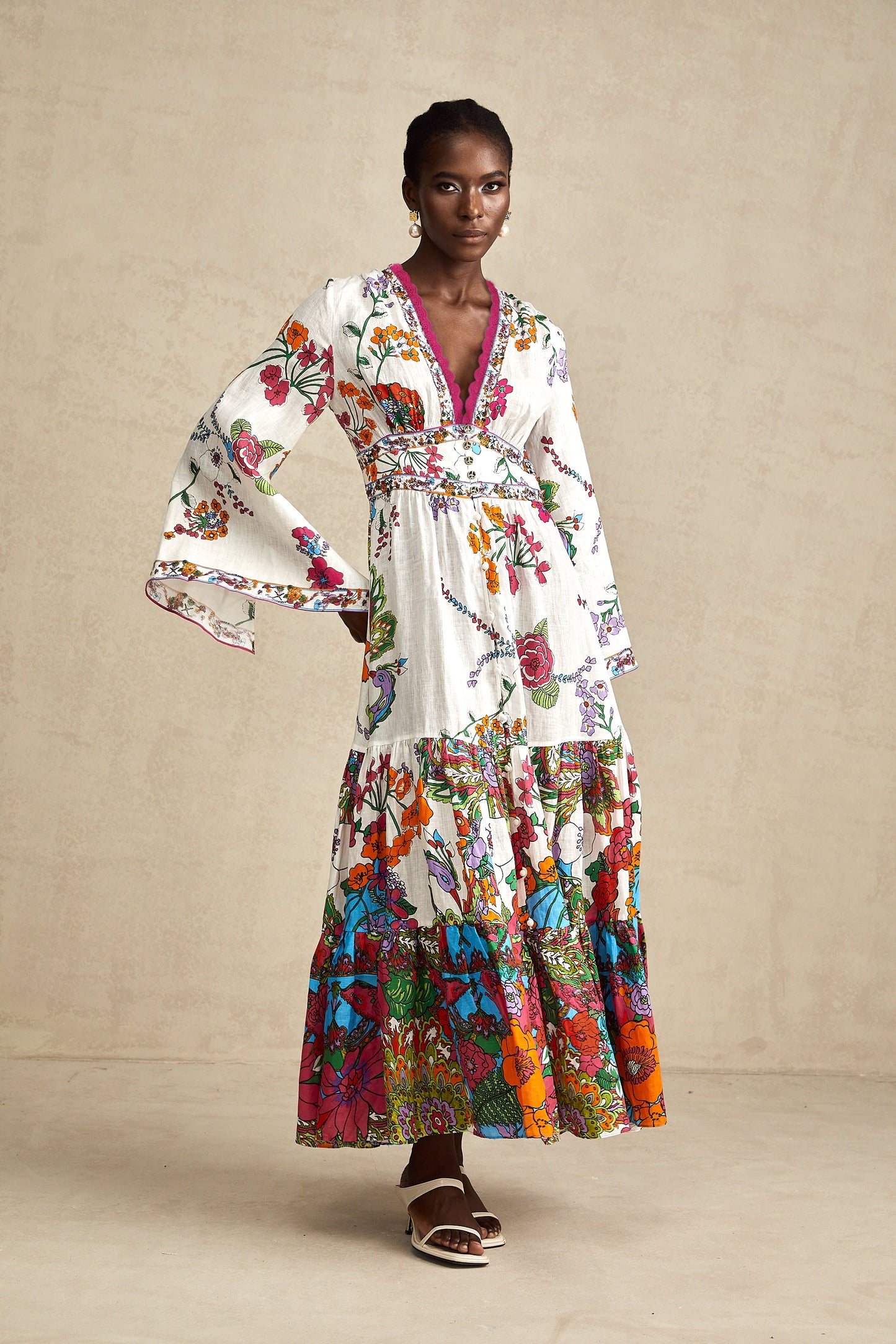 Hélène floral-print V-neck maxi dress