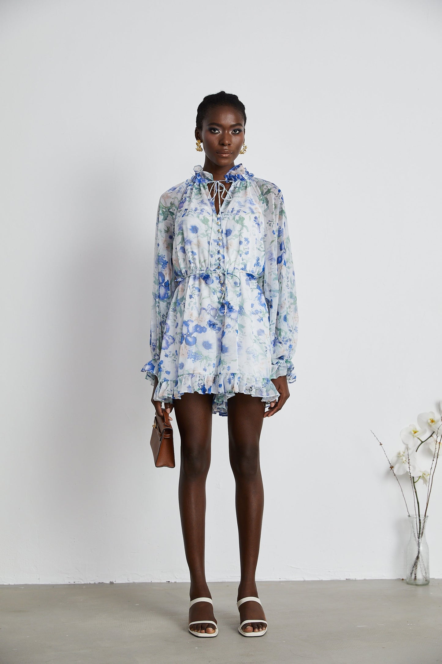 Isabeau white floral-print mini dress (US Only)