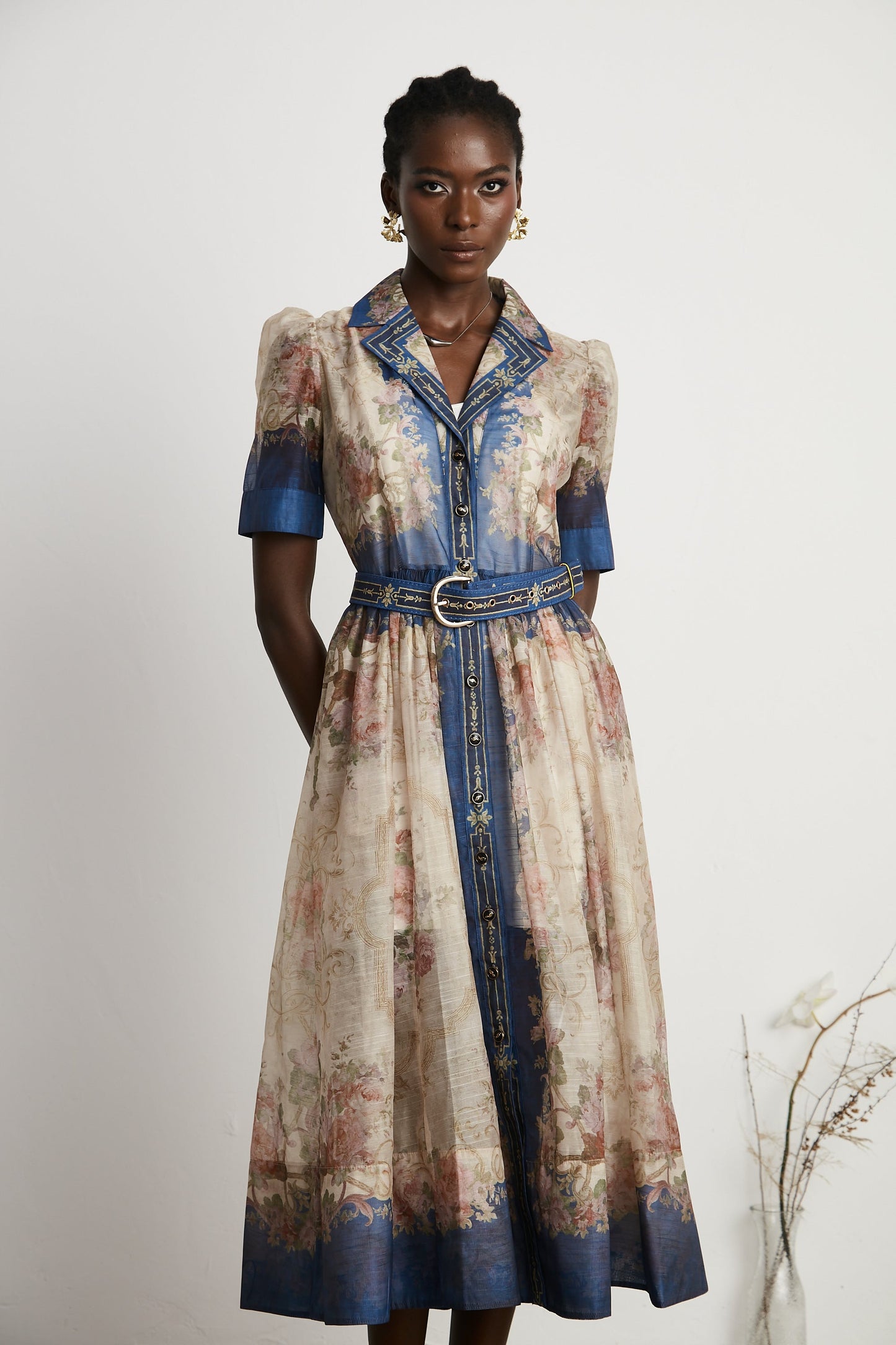 Aélis pattern-print midi dress