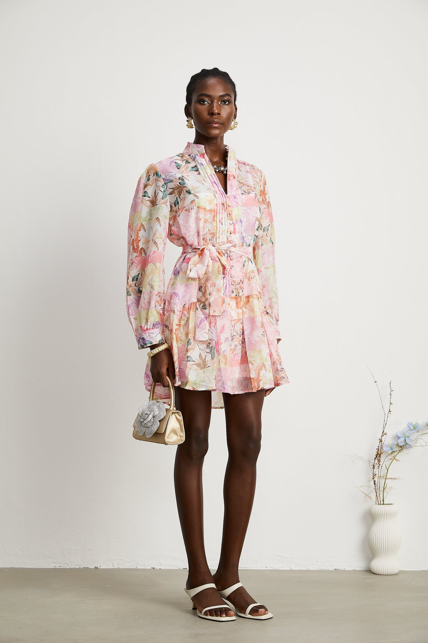 Honorine floral-print flared mini dress