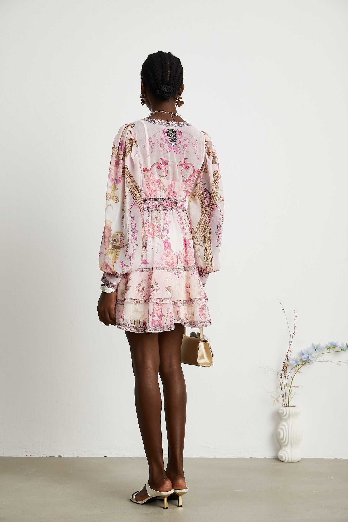 Mélisande floral-print tiered mini dress (US Only)