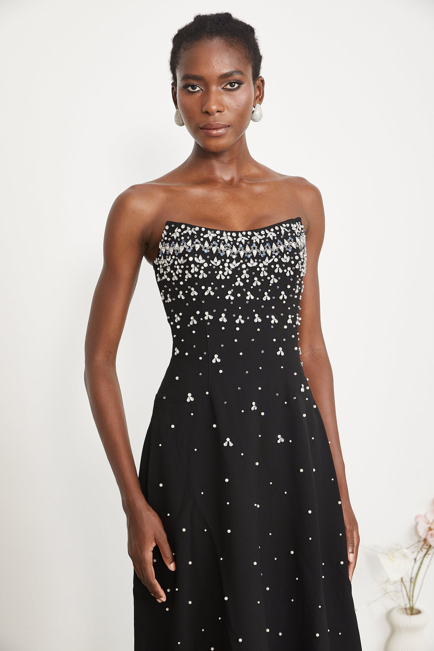 Melisande black embellished maxi dress