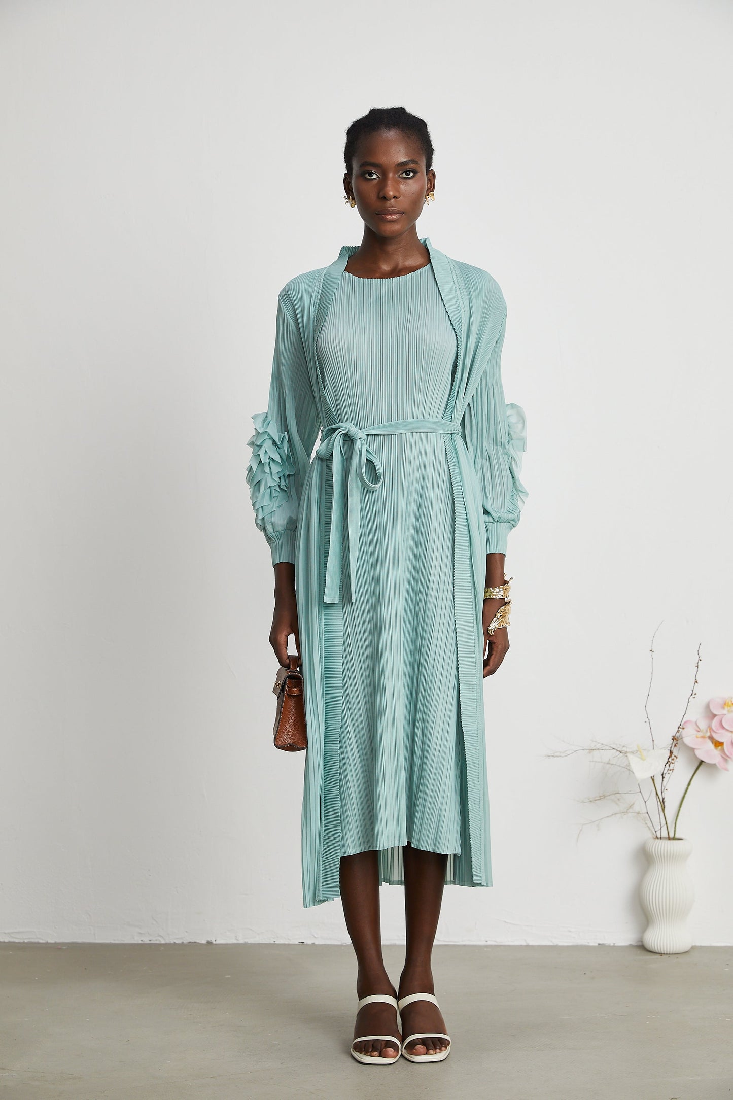 Éloïse faux-flower knitted dress