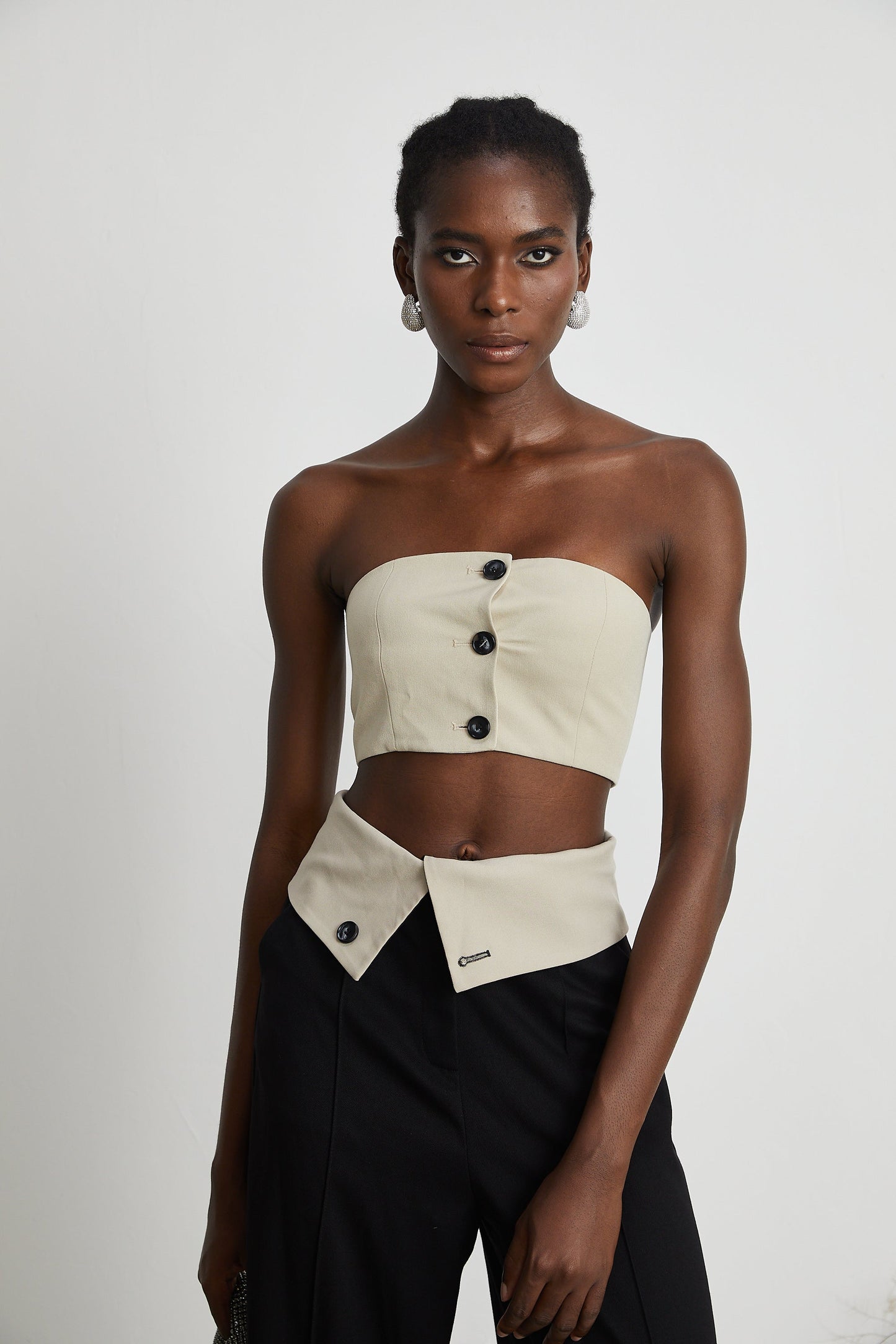 Naomi crop top & trousers matching set