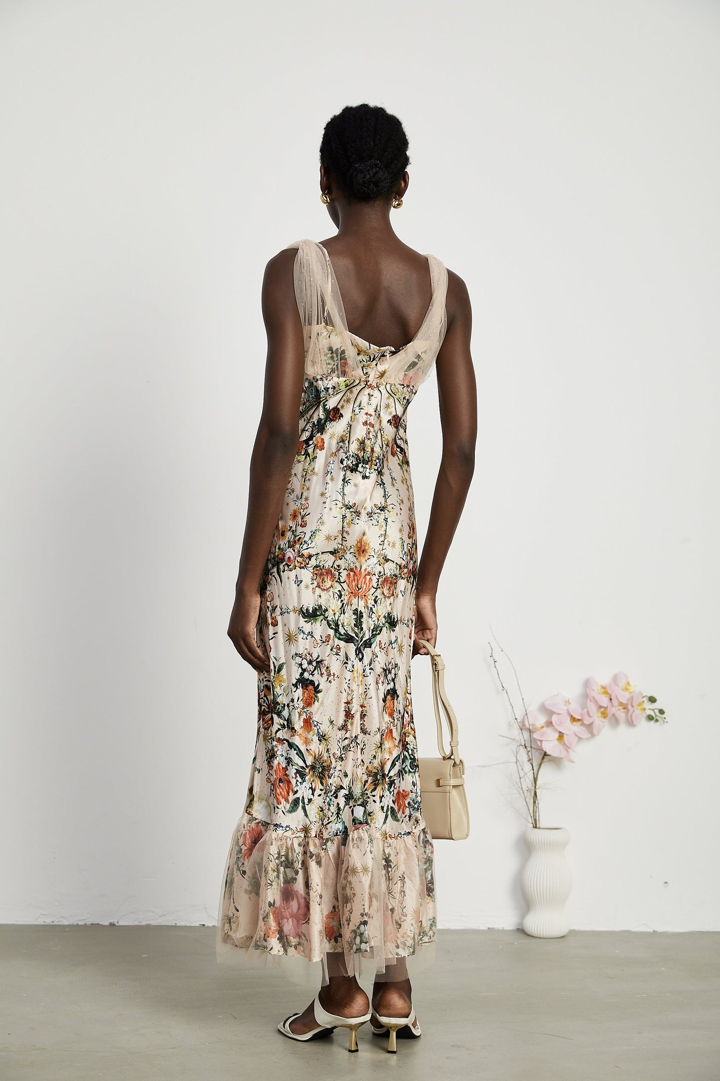 Solada embellished floral-print maxi dress