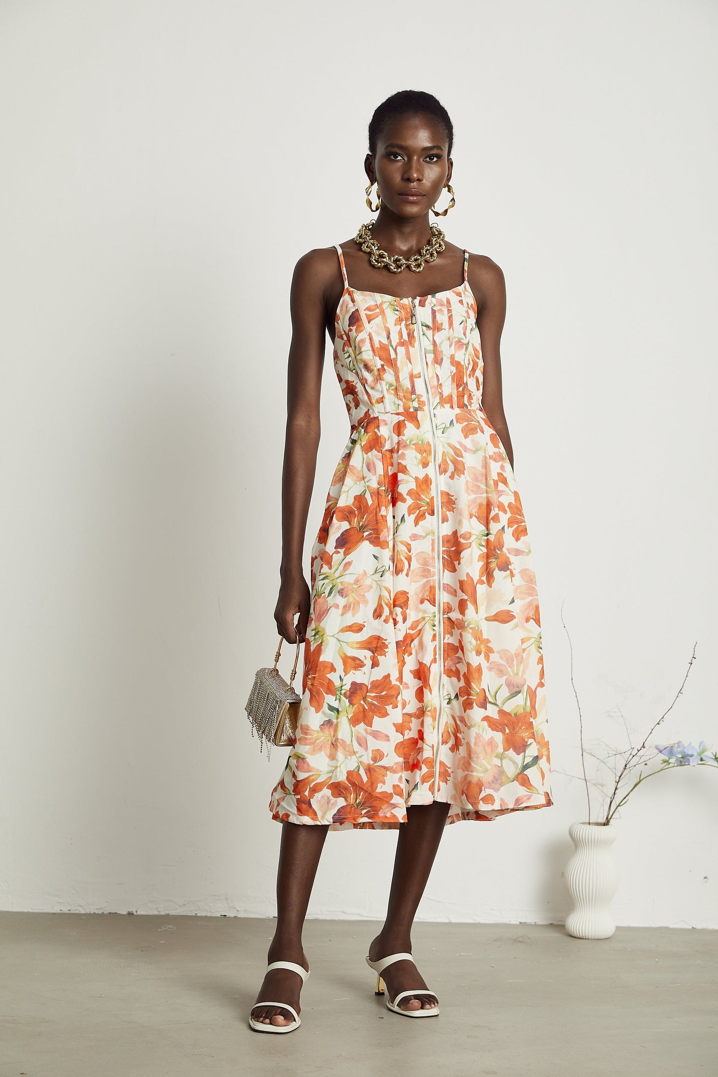 Perrine floral-print midi dress