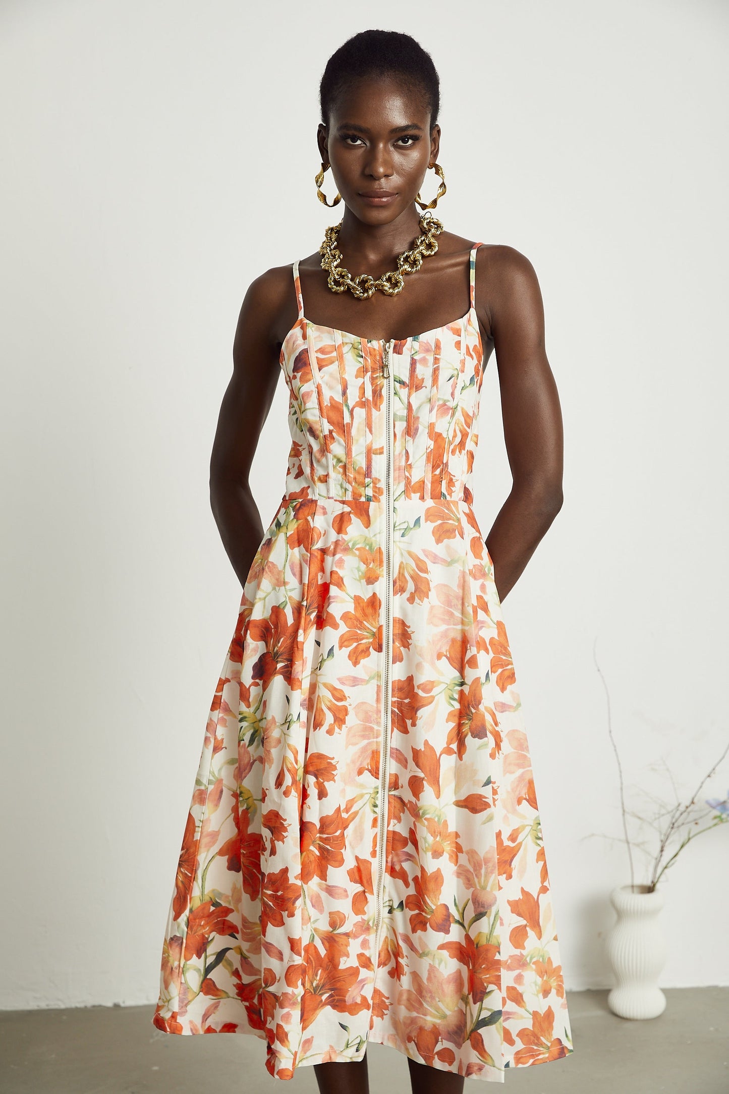 Perrine floral-print midi dress