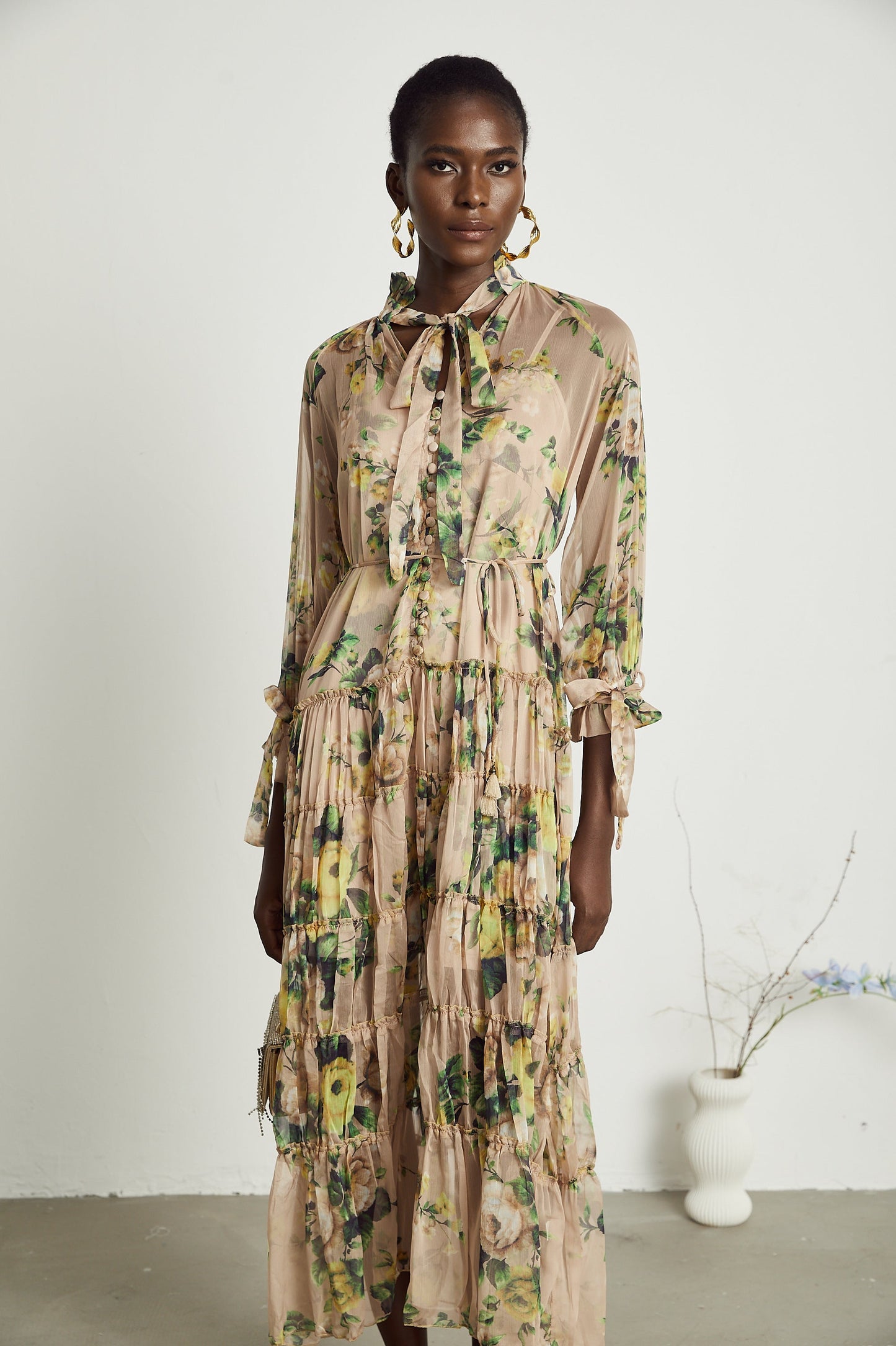Madeleine floral-print pleated midi dress (US Only)