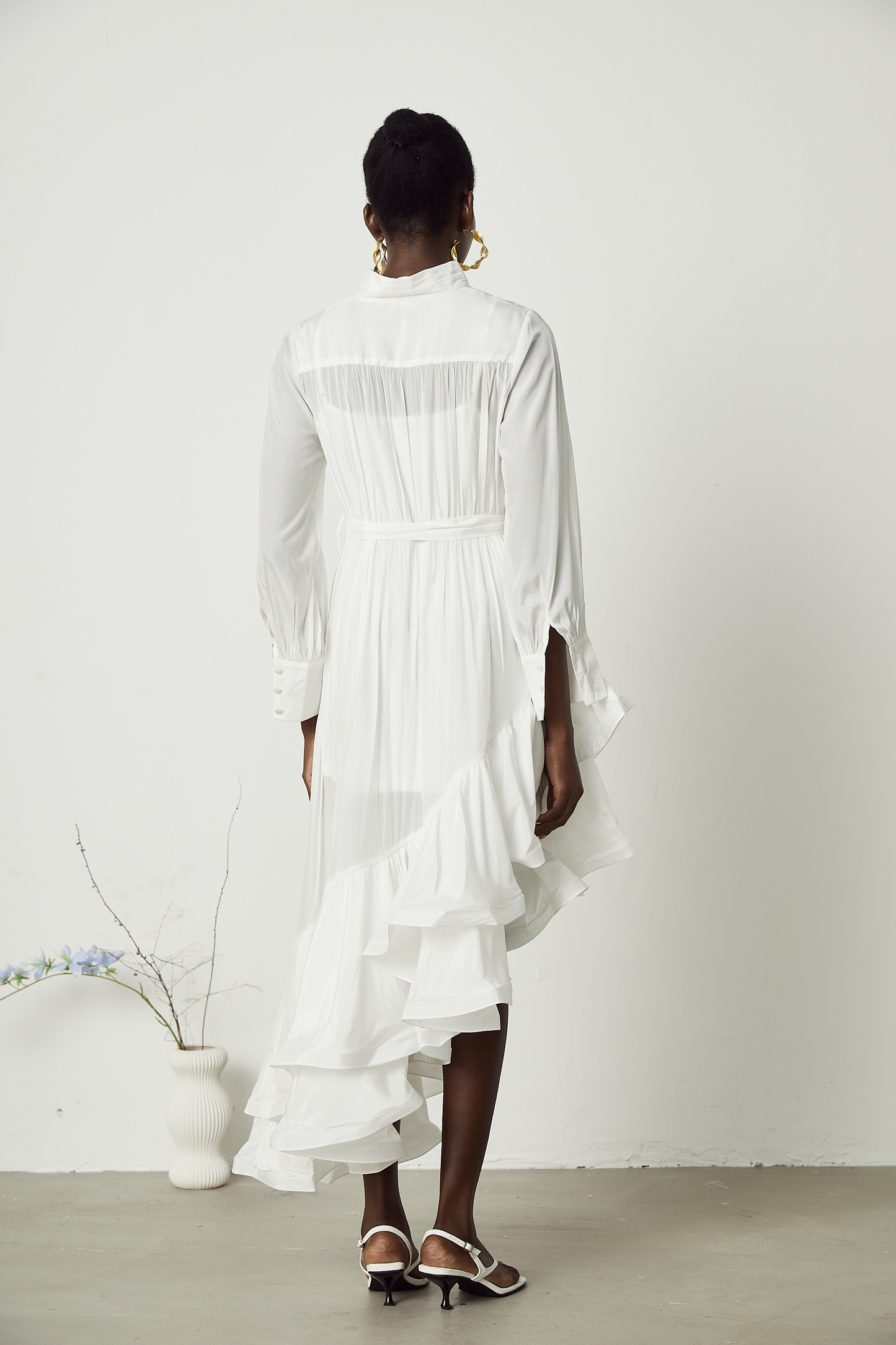 Désirée asymmetric-hem pleated midi dress (US Only)