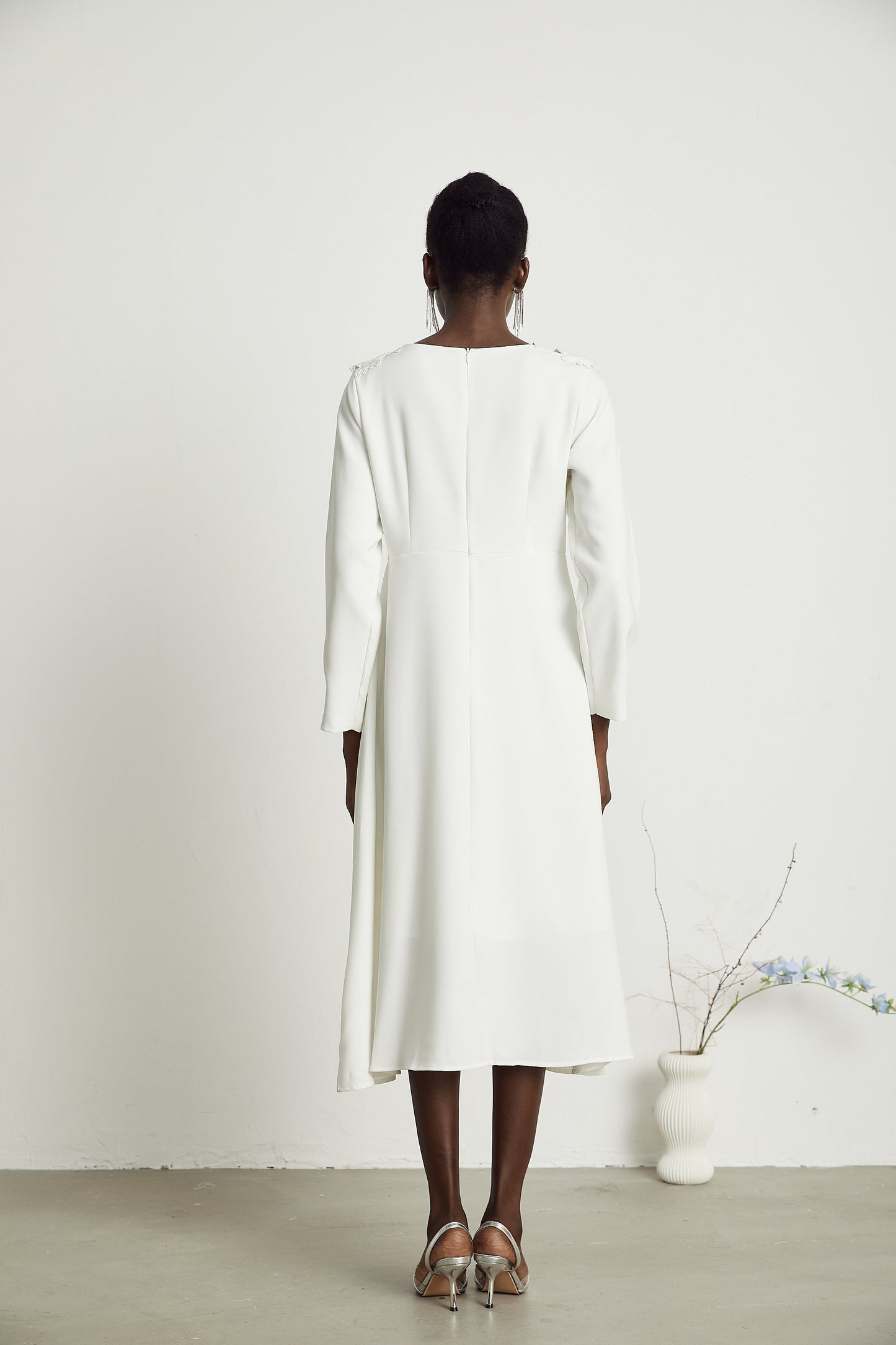 Coline floral embroidered cut-out midi dress