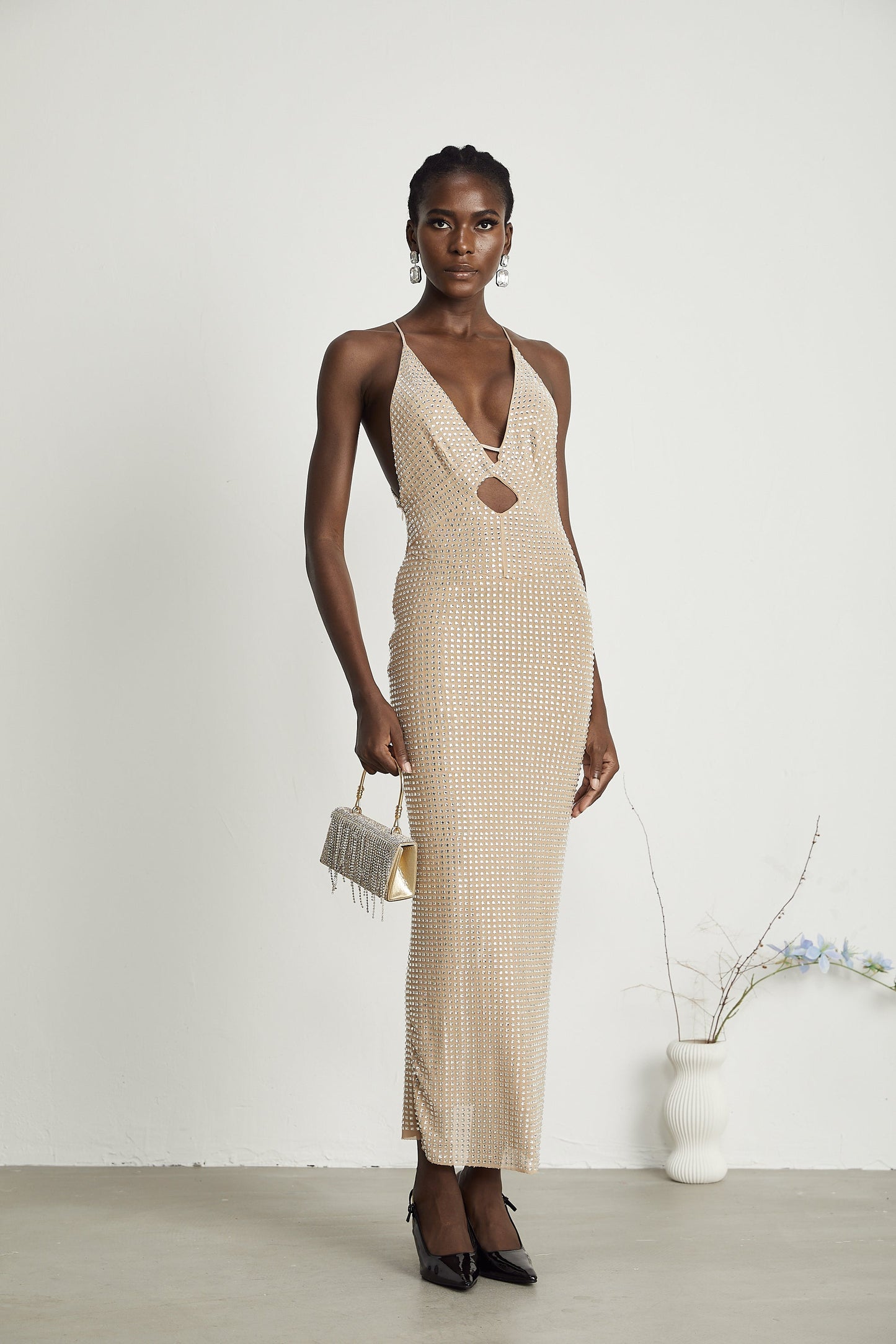 Sorrel embellished cut-out midi dress (US Only)