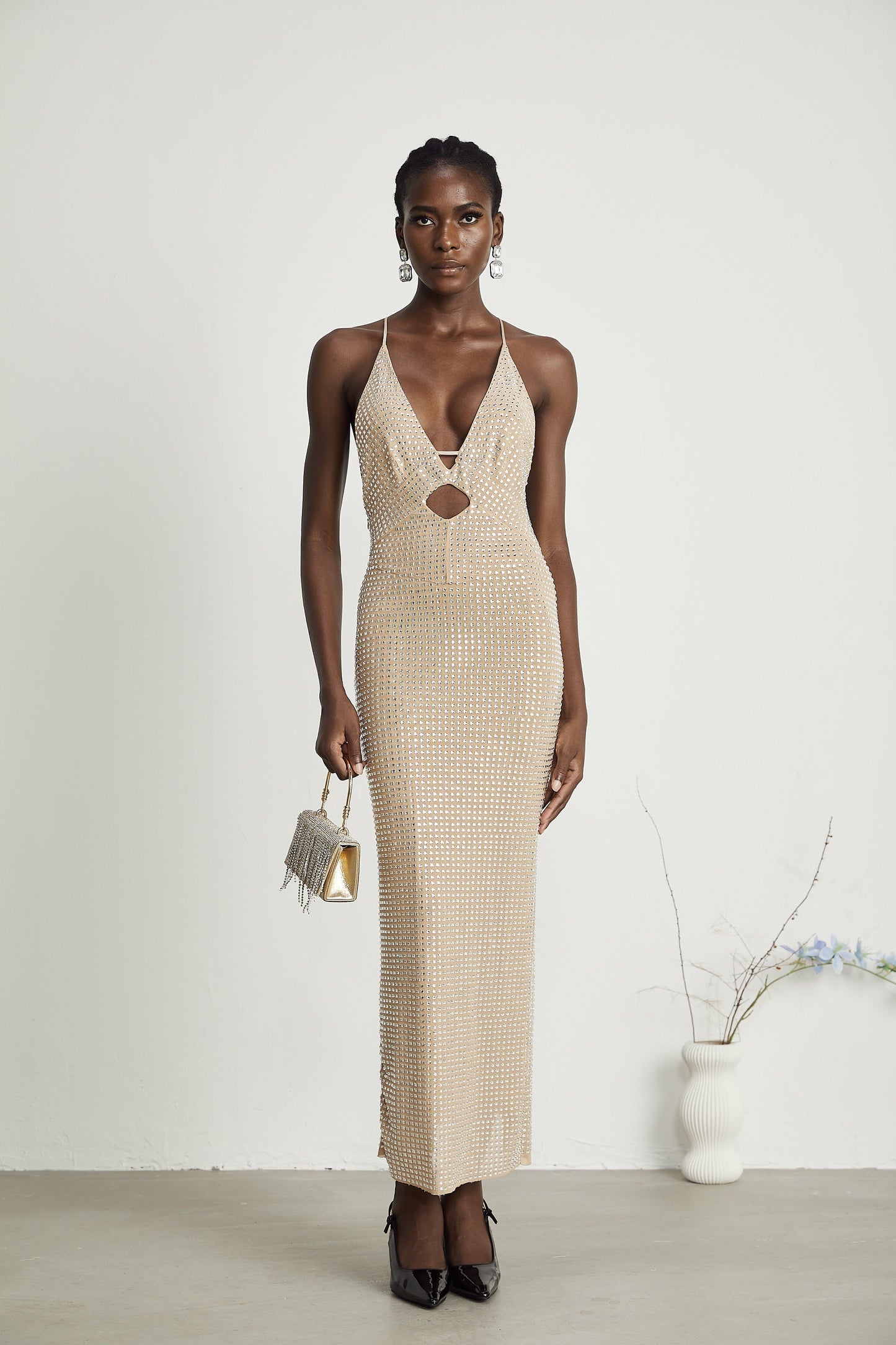 Sorrel embellished cut-out midi dress (US Only)