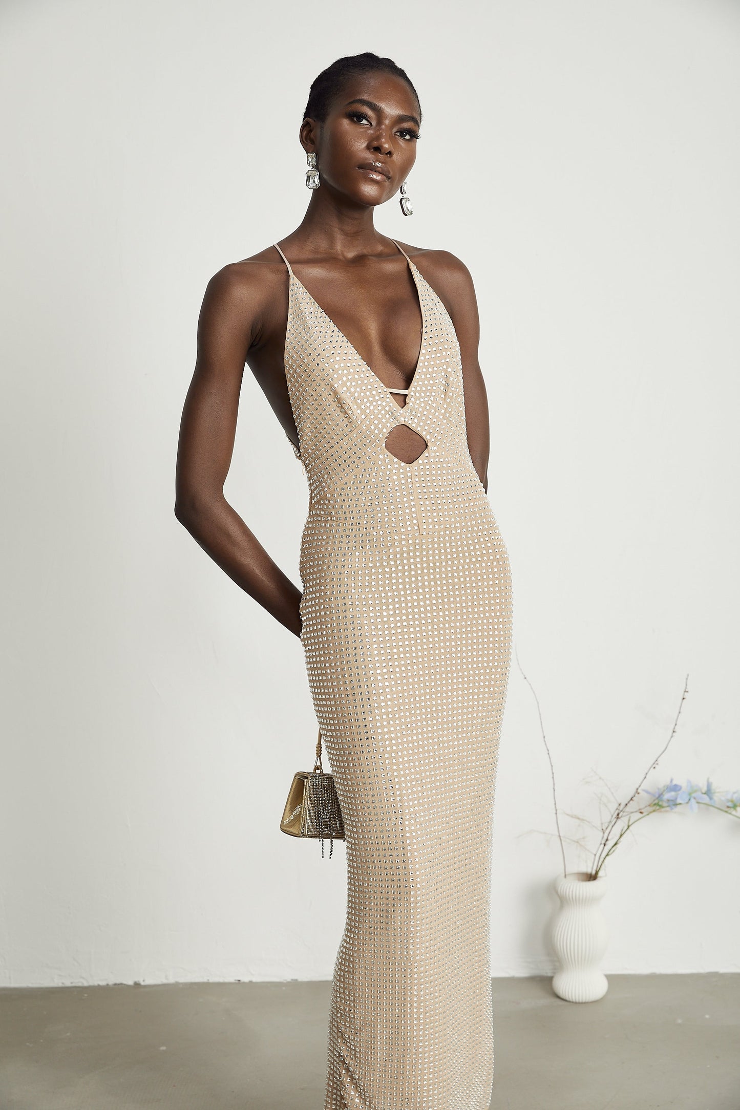 Sorrel embellished cut-out midi dress (US Only)