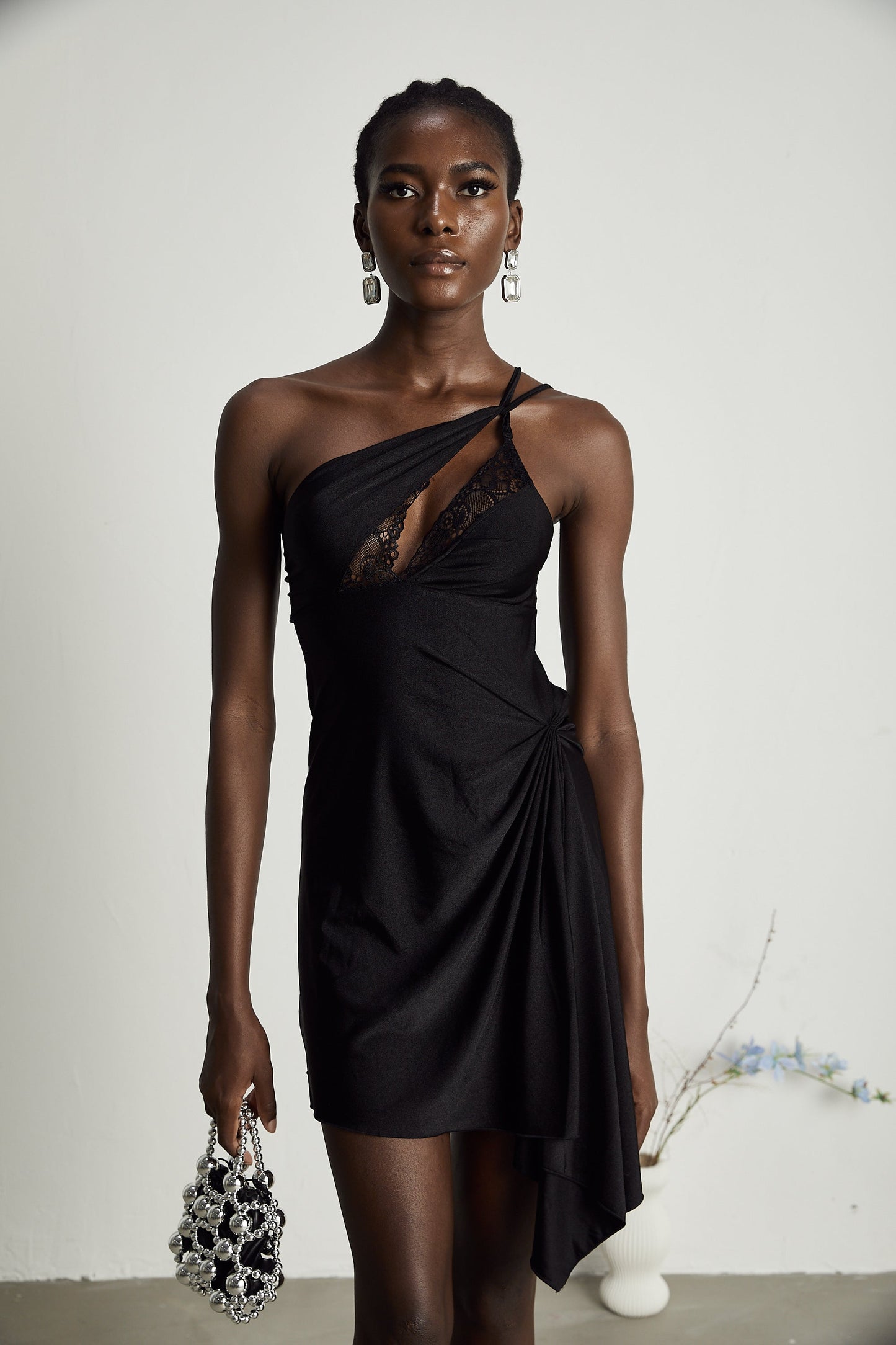 Juana lace-detail asymmetric mini dress (US Only)