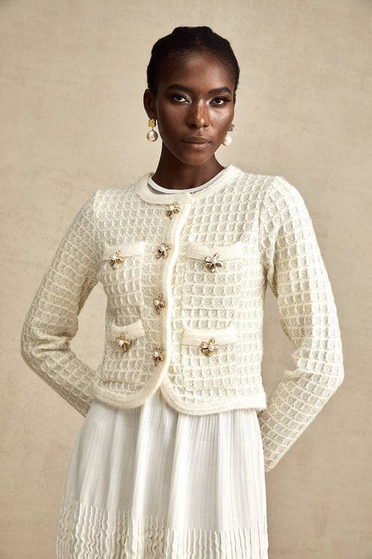 Lisette single-breasted knitted cardigan