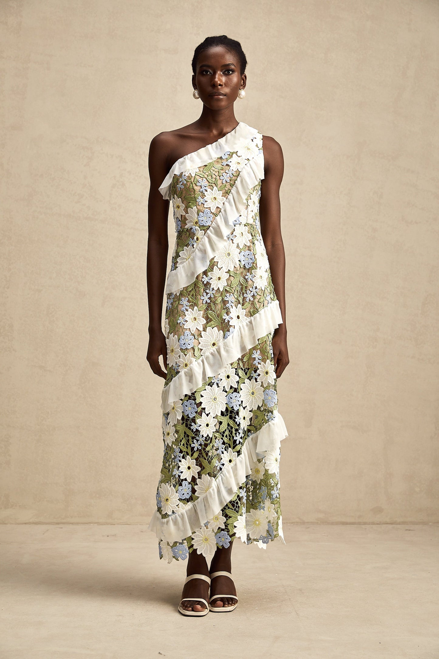 Clémence floral embroidered maxi dress