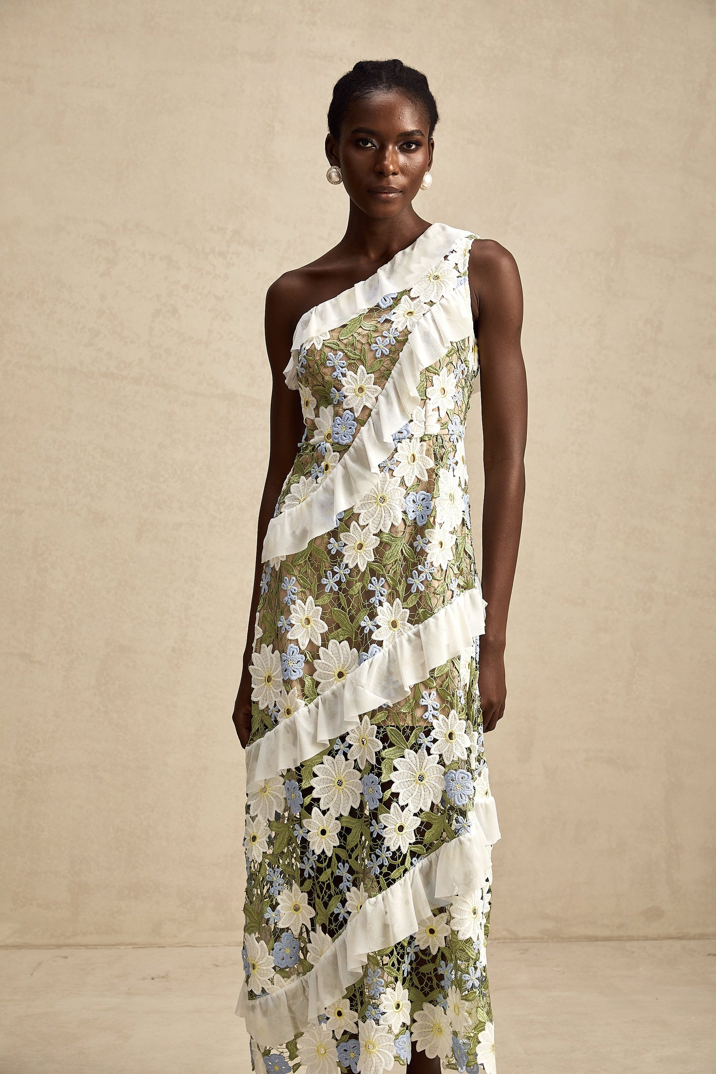 Clémence floral embroidered maxi dress