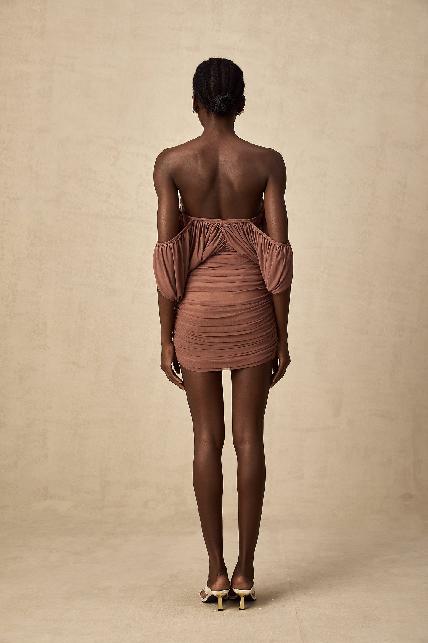 Zohra off-shoulder bodysuit & skirt matching set