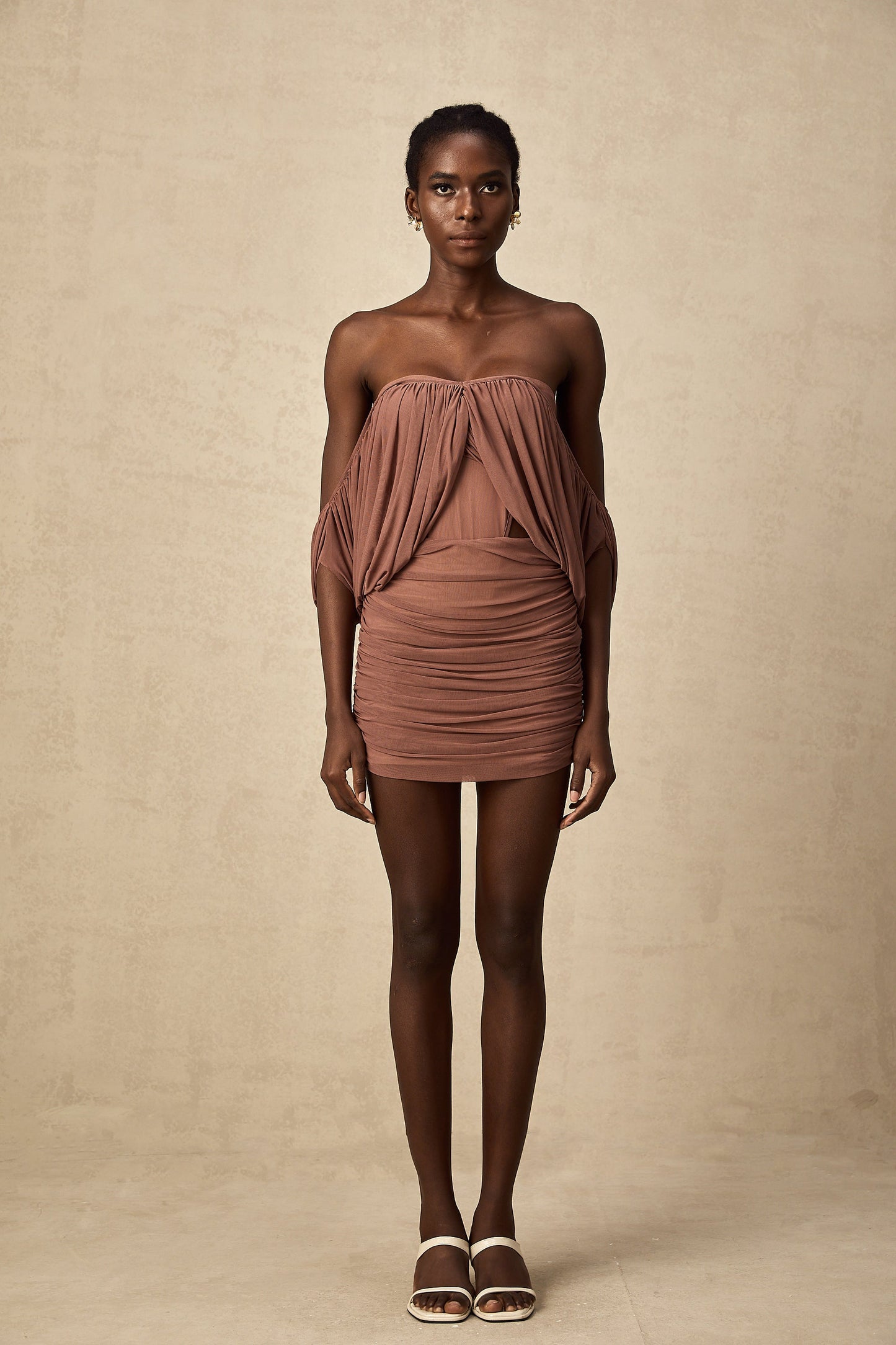 Zohra off-shoulder bodysuit & skirt matching set