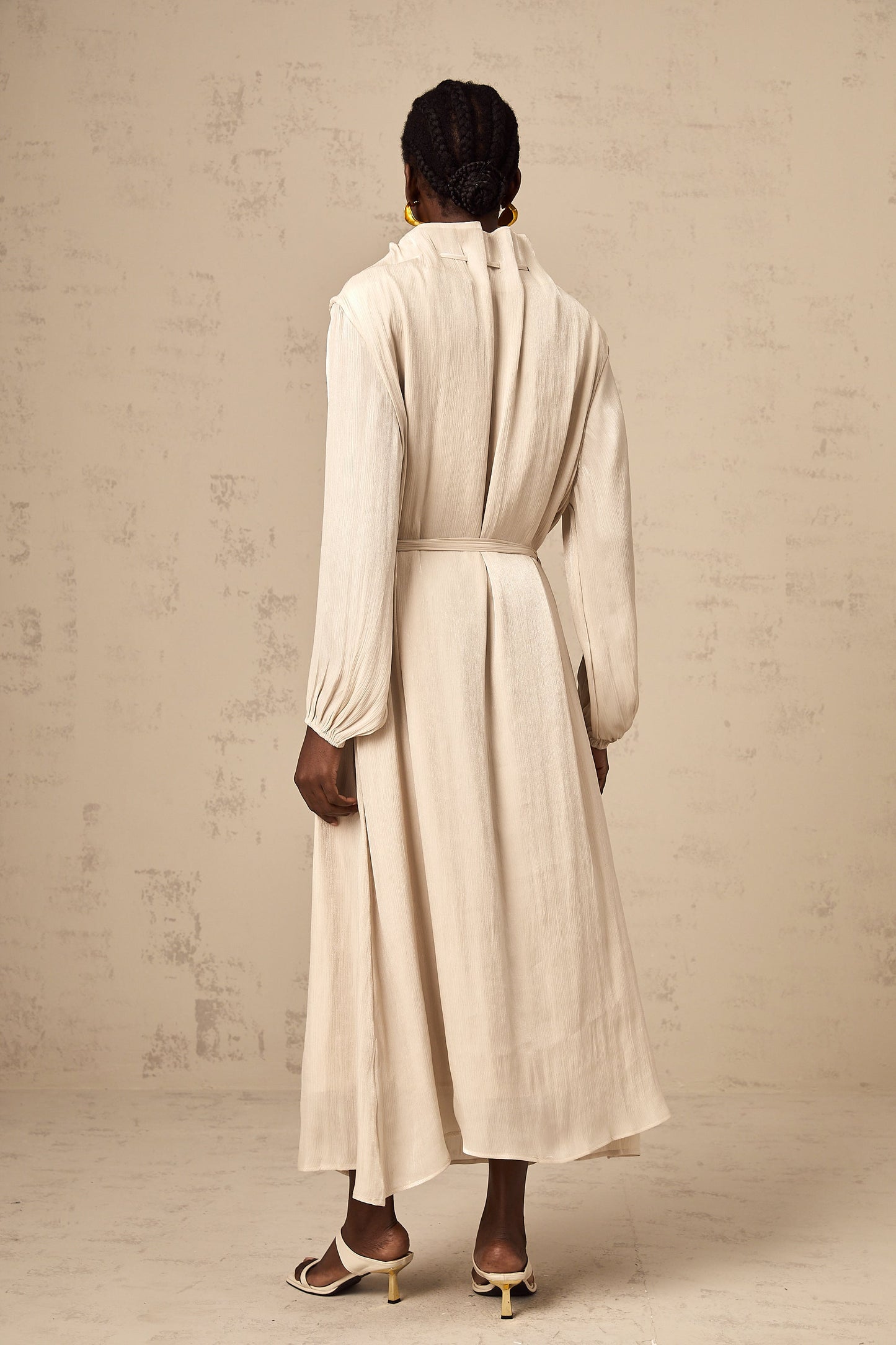 Agata self-tie tulle midi dress
