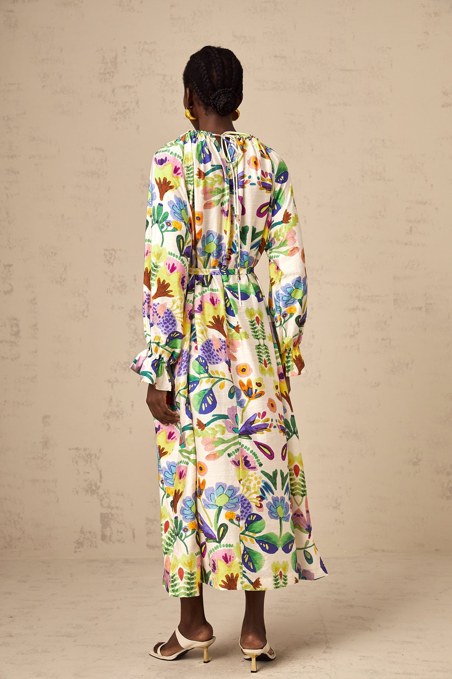 Adalasia paisley-print poplin midi dress
