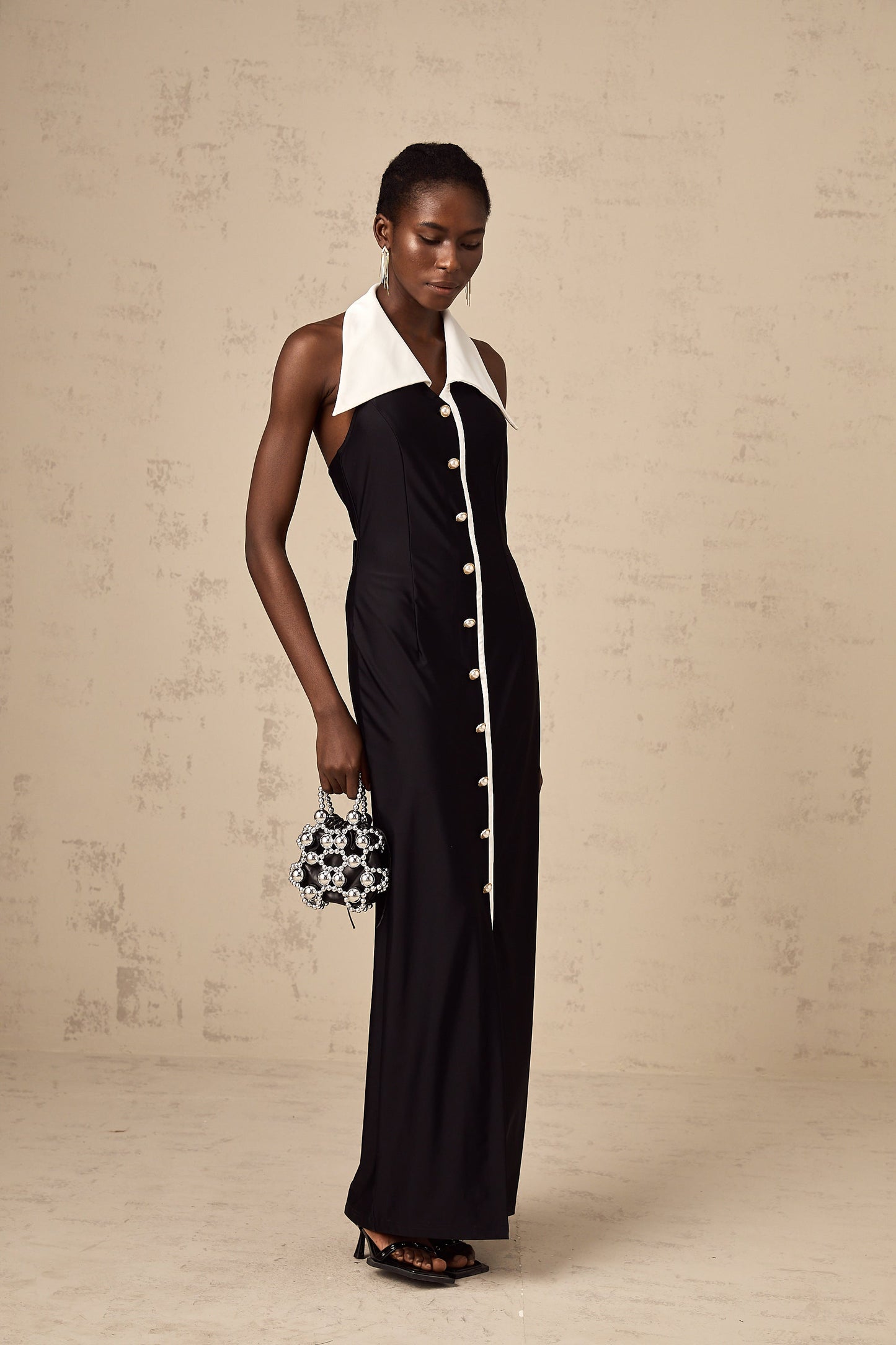 Alessandra color-blocked fitted maxi dress (US Only)