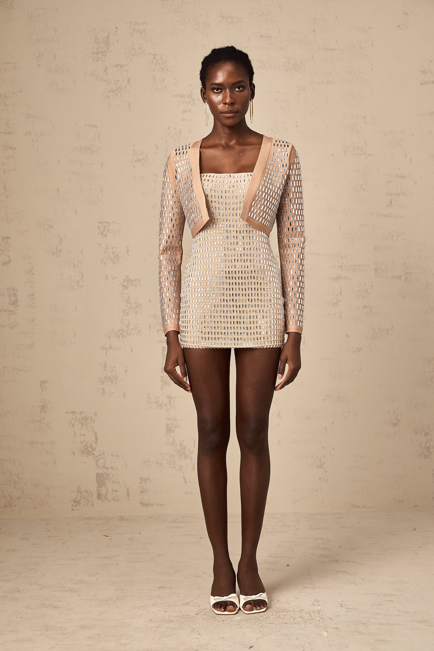 Ubalda stud-embellished cropped jacket (US Only)
