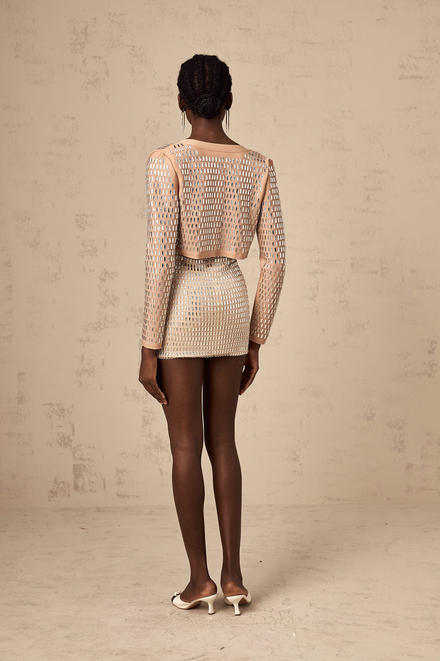Ubalda stud-embellished cropped jacket (US Only)