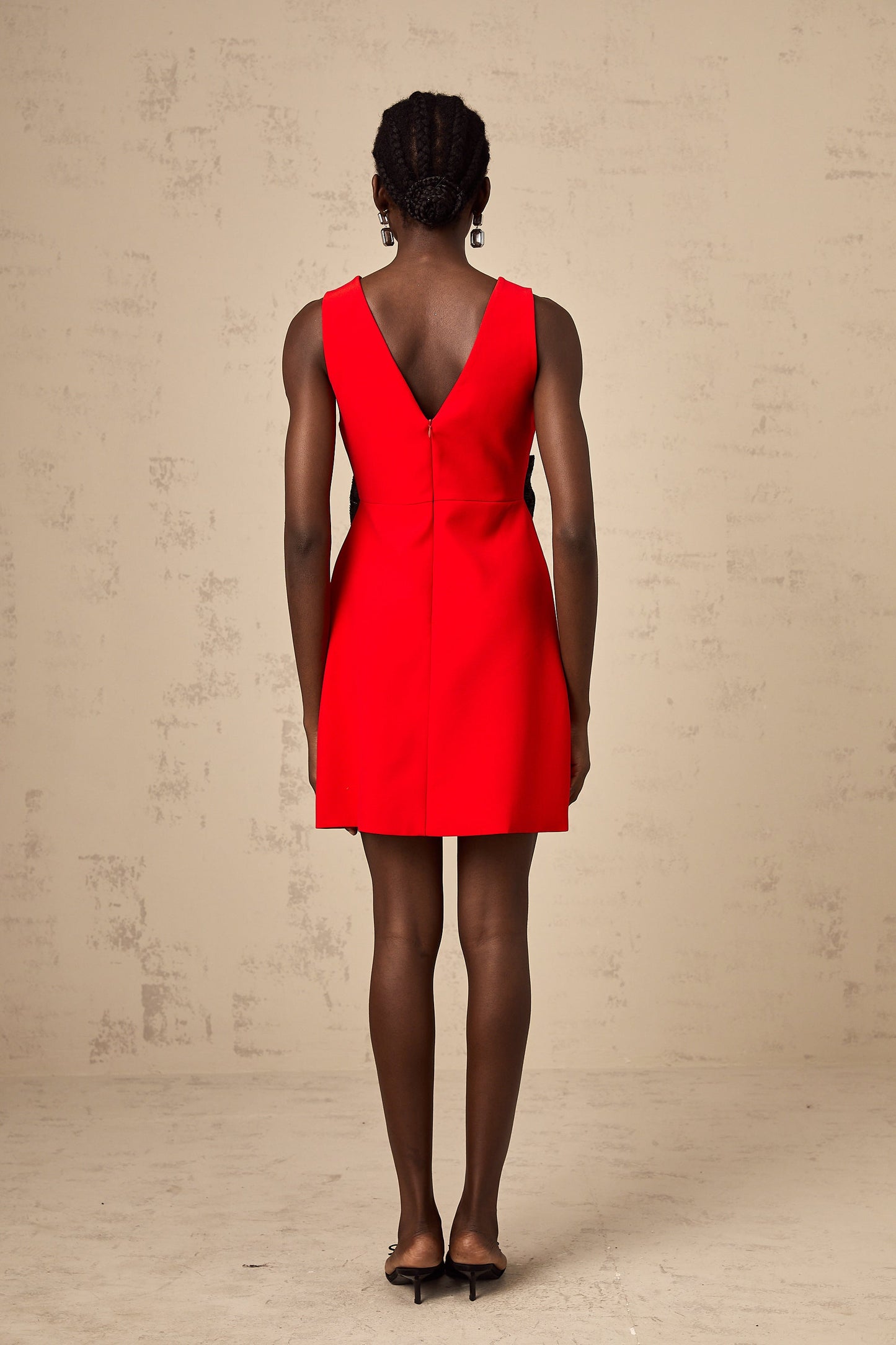 Roxane V-neck sequin-bow mini dress in Red (US Only)