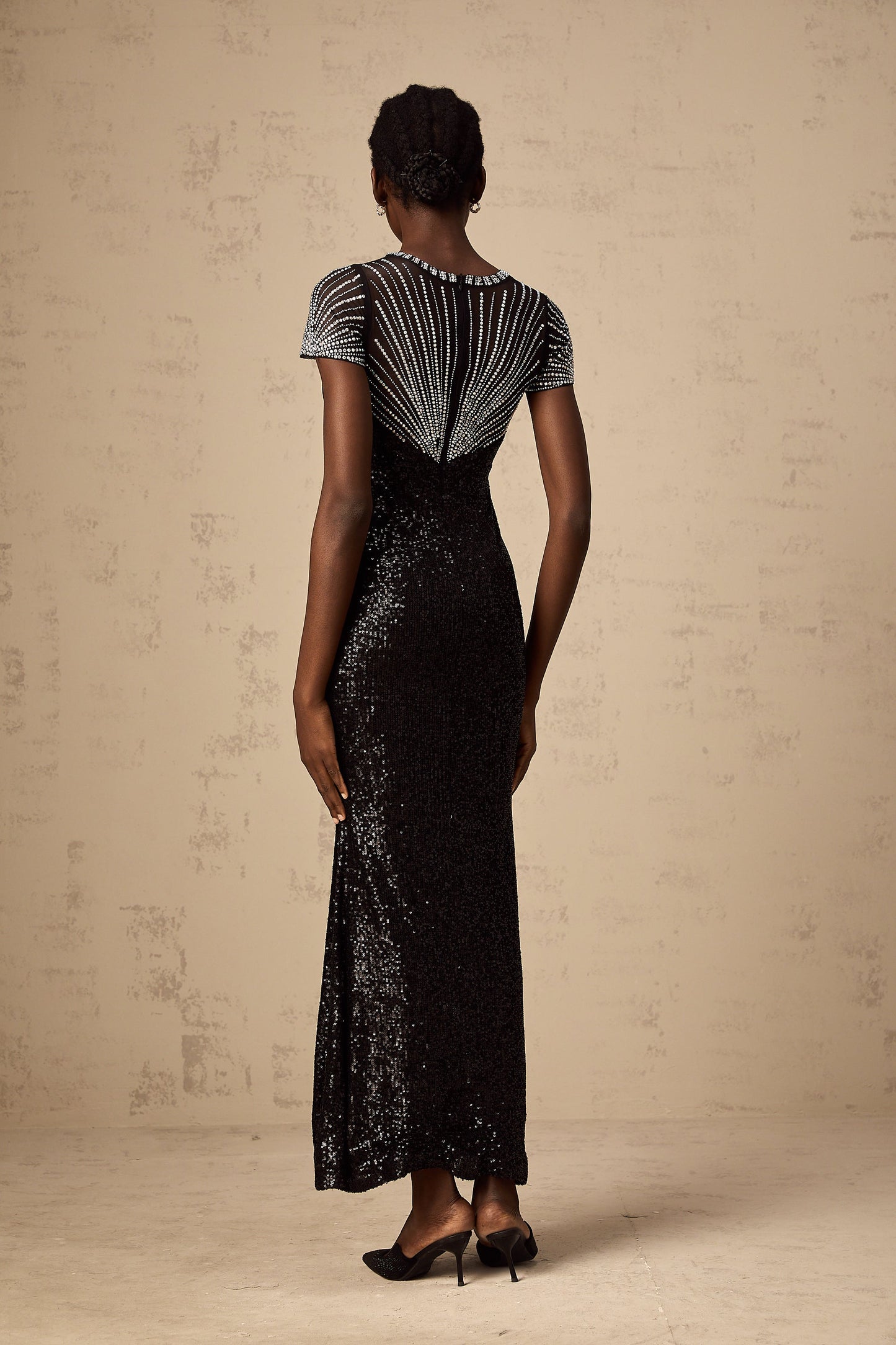 Blair black sequined cut-out maxi dress (US Only)