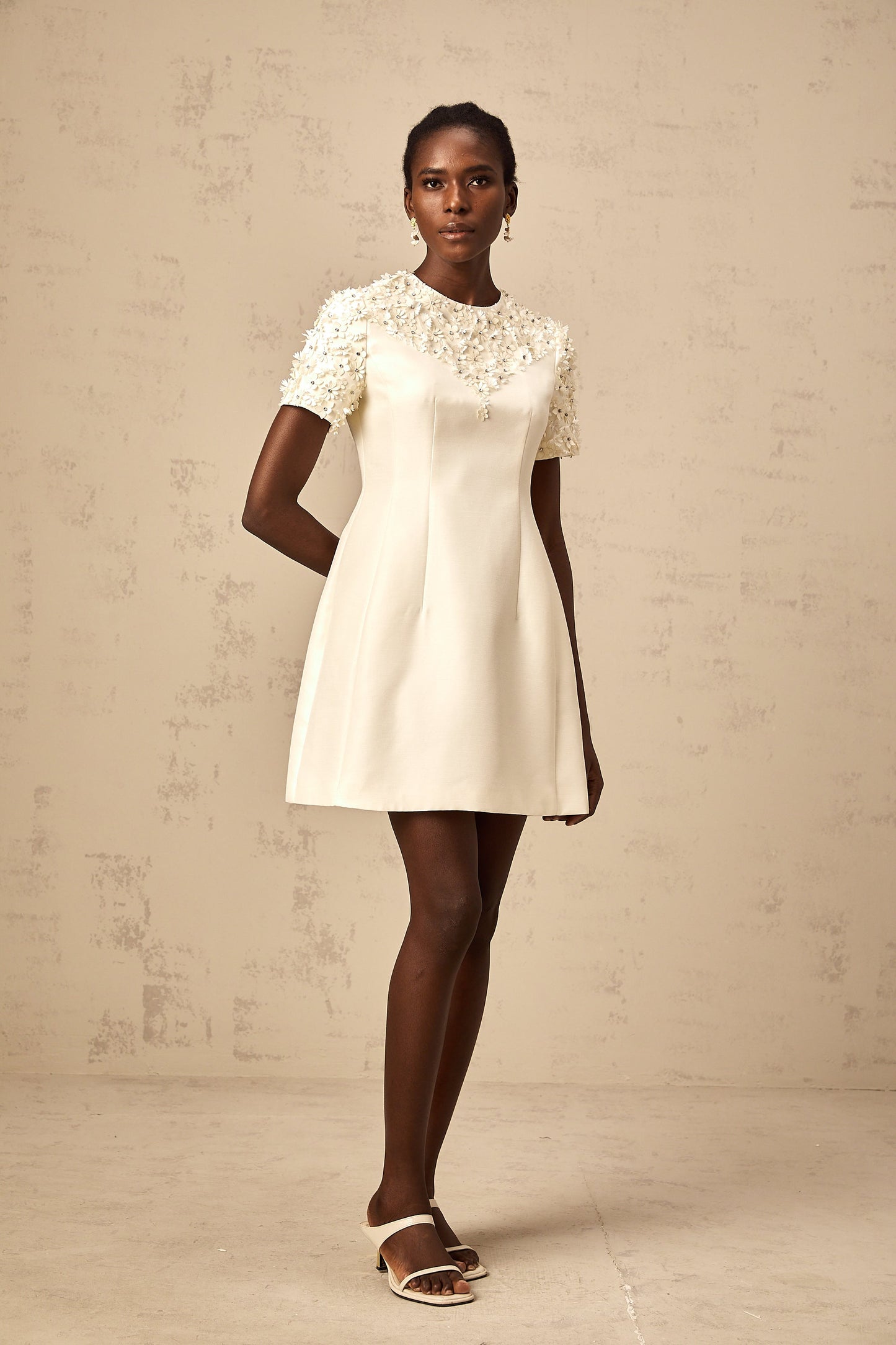 Adrienne floral-appliqué mini dress (US Only)