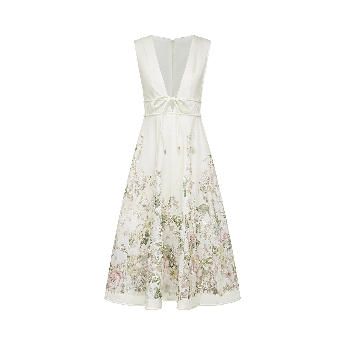 Sonia floral-print sleeveless midi dress in White (US Only)