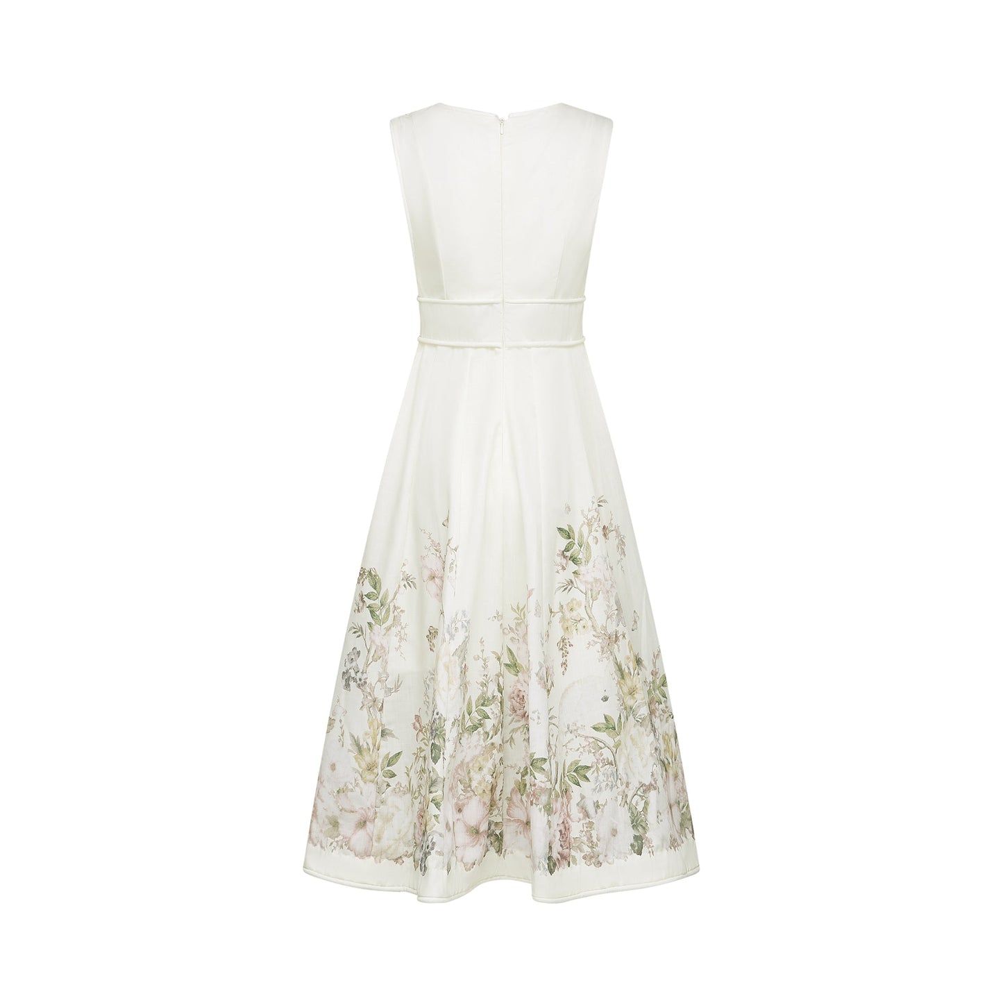 Sonia floral-print sleeveless midi dress in White (US Only)