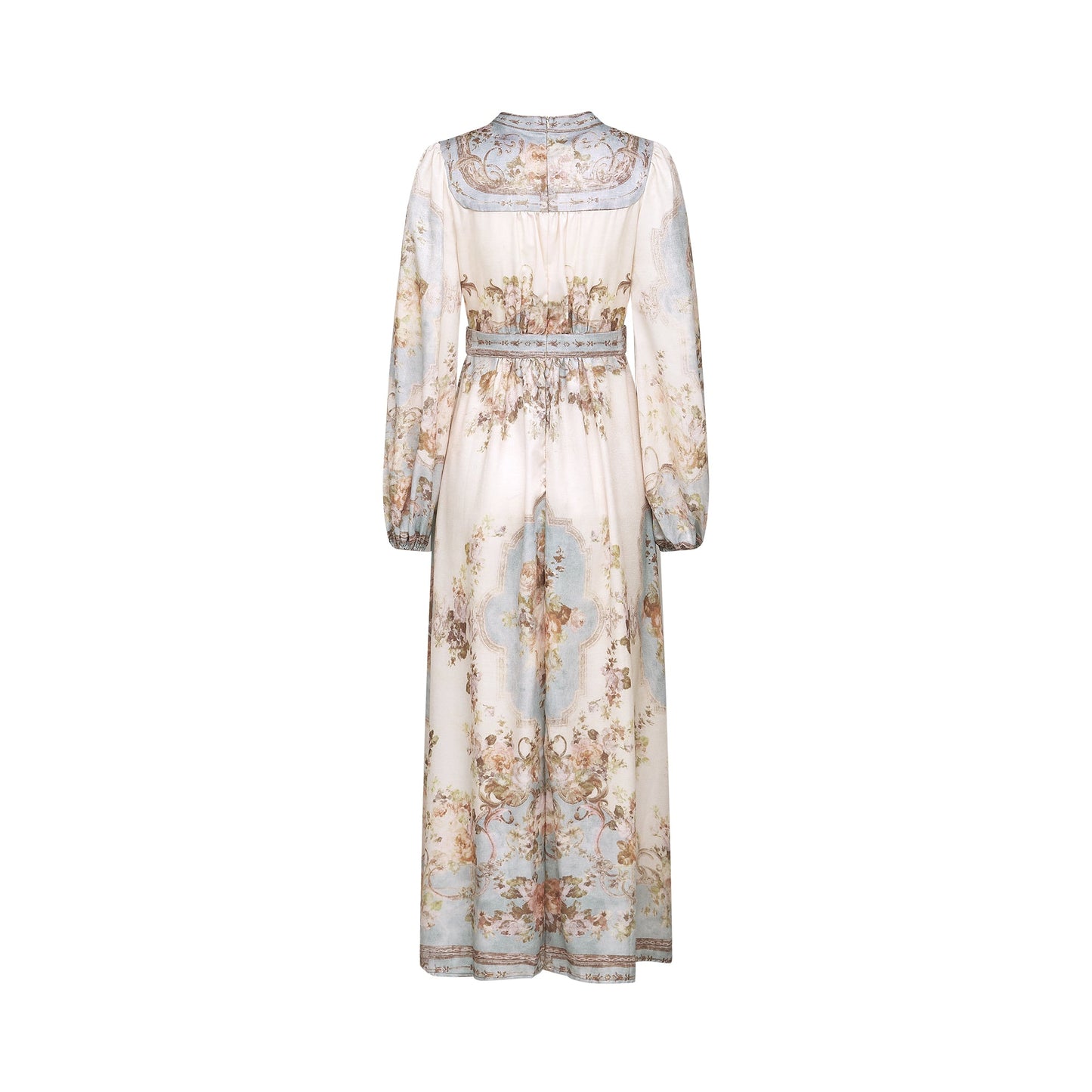 Camille floral-print long-sleeve boho dress