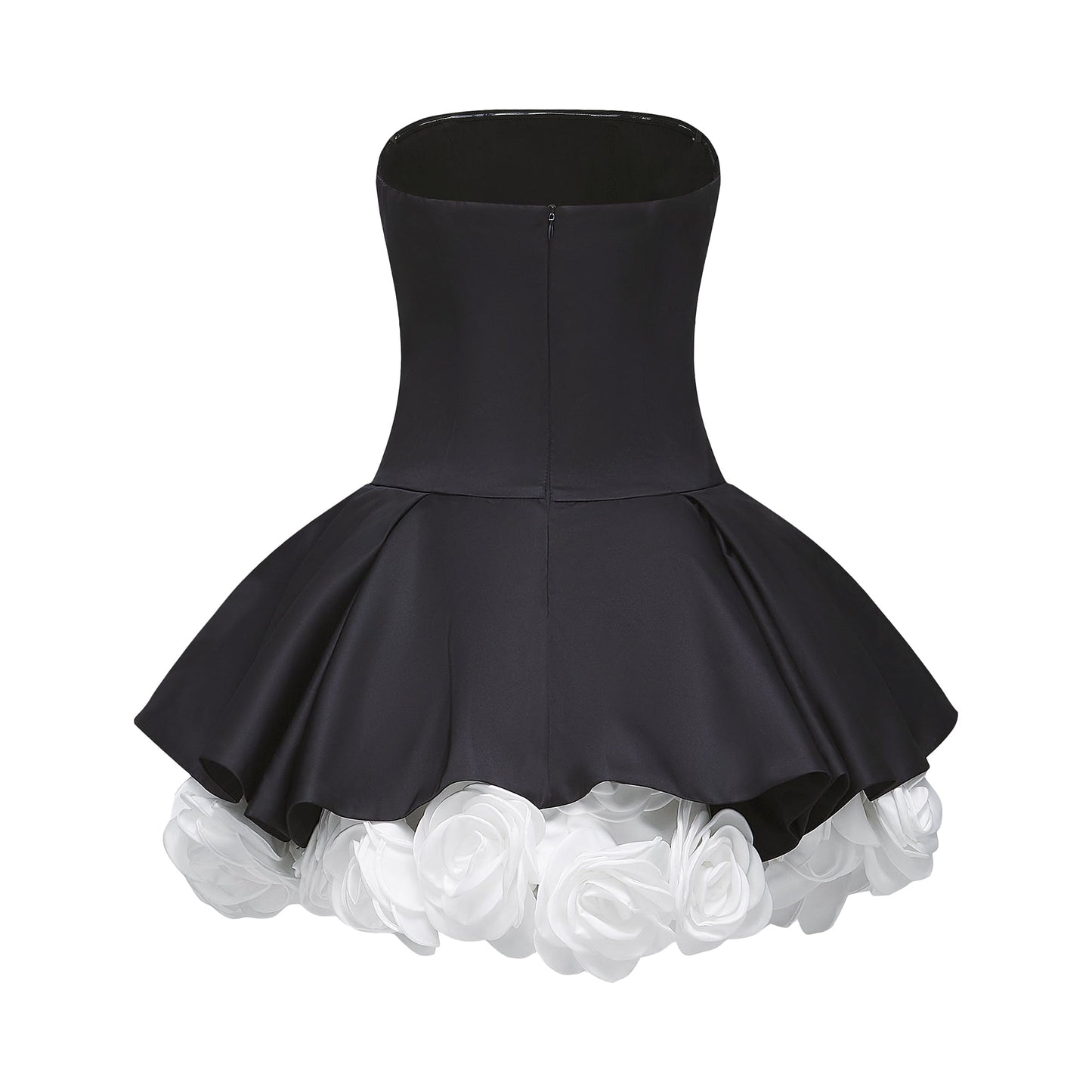 Lucie black petal-layered strapless corset mini dress (US Only)