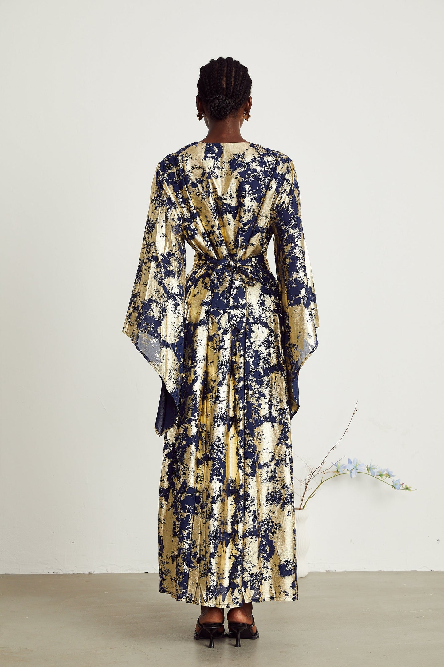 Stéphanie guipure-lace gilded maxi dress
