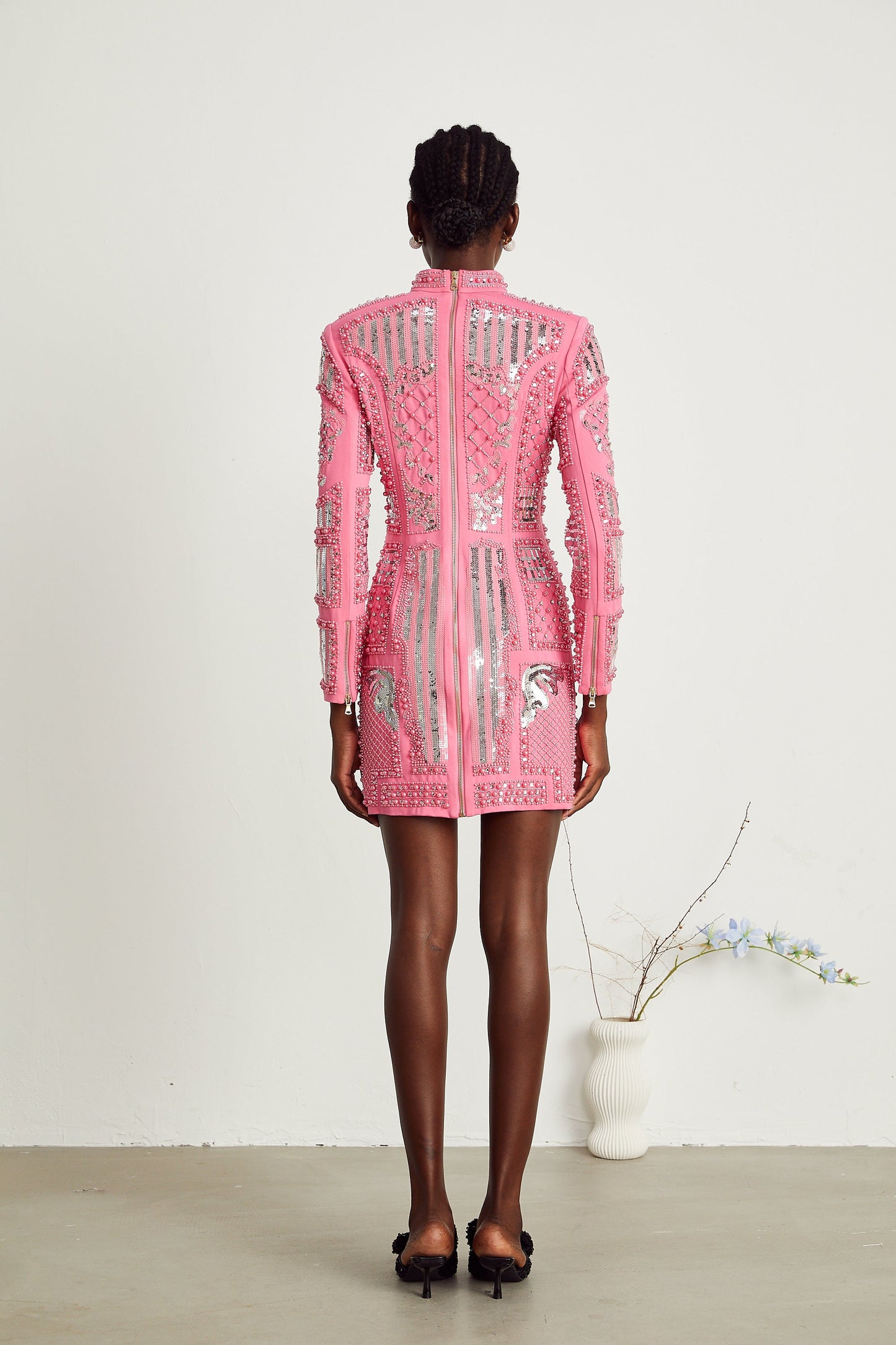 Violette pink embellished mini dress (US Only)