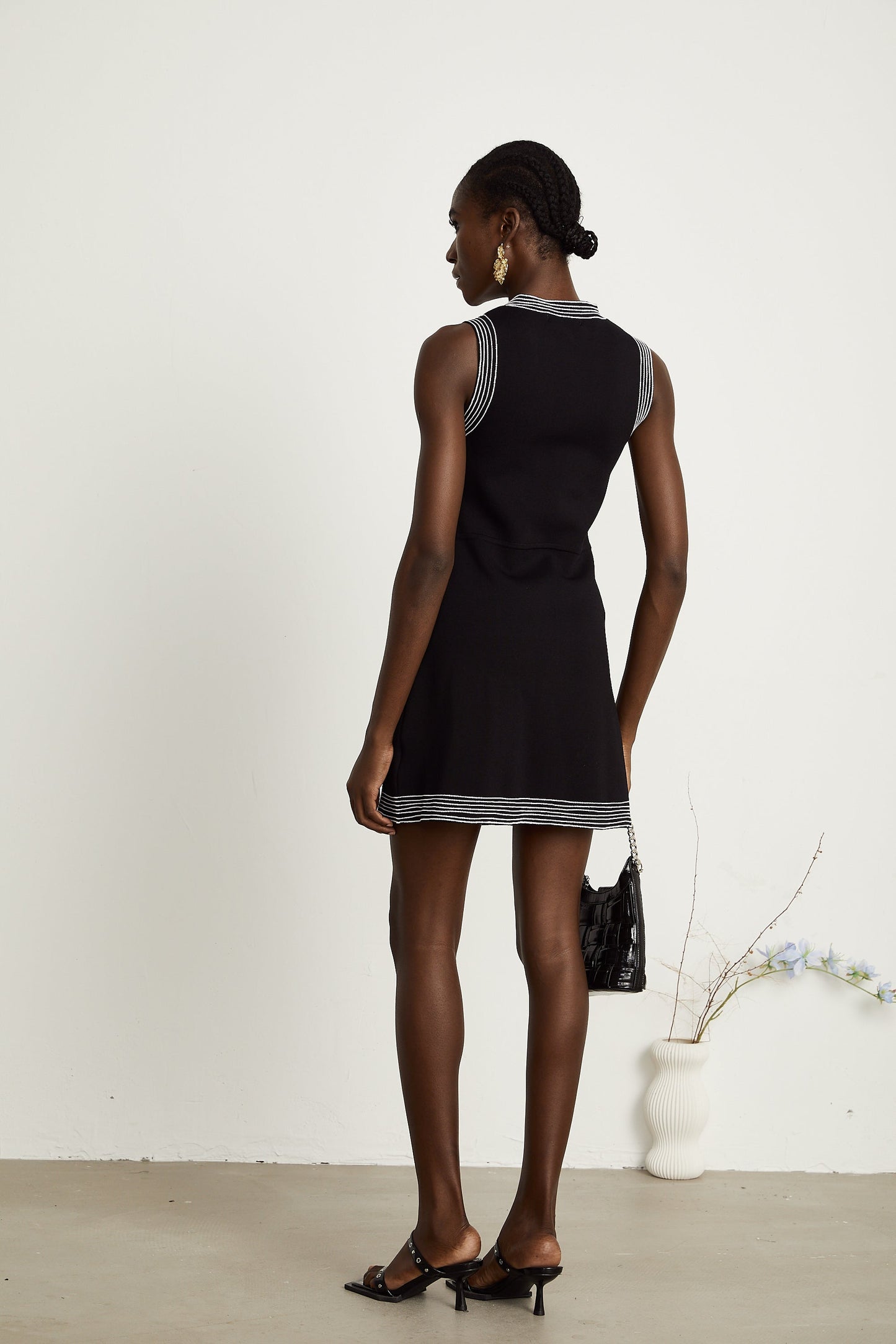 Colette contrasting-trim knitted mini dress