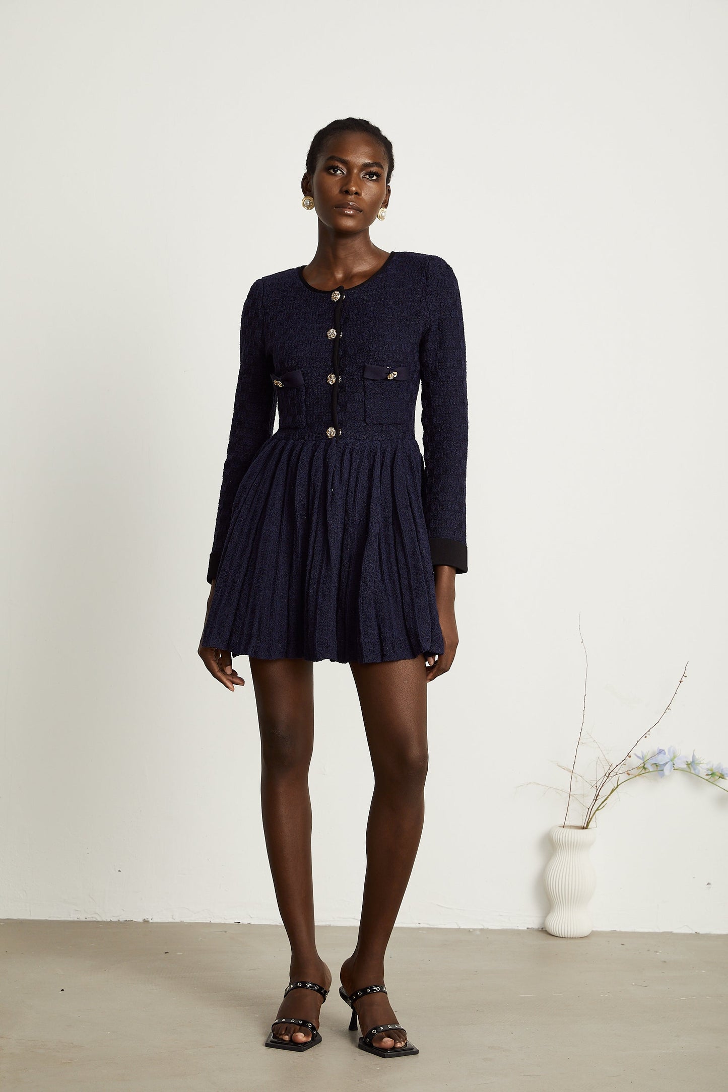 Cloé knitted pleated mini dress (US Only)