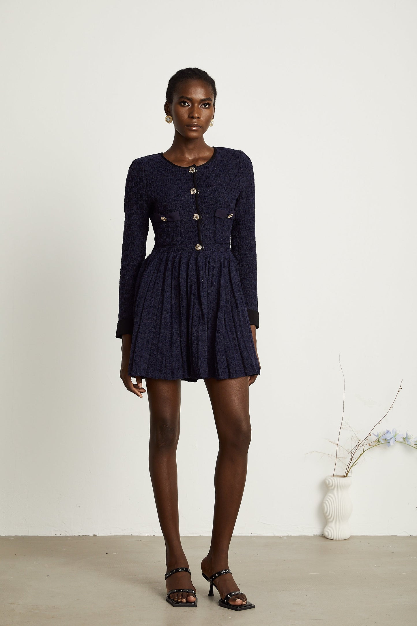 Cloé knitted pleated mini dress (US Only)