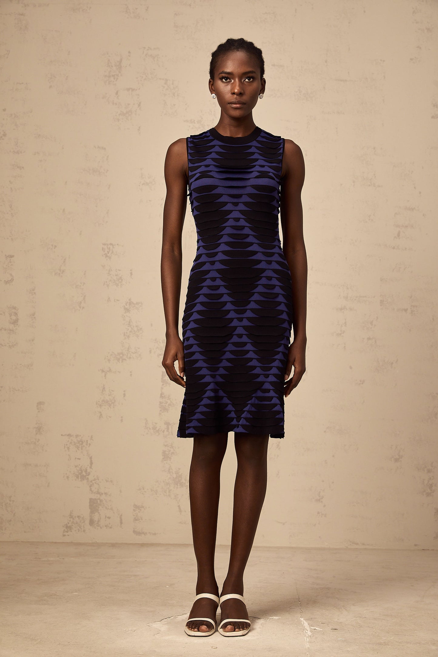 Anaïs black snake-pattern godet mini dress