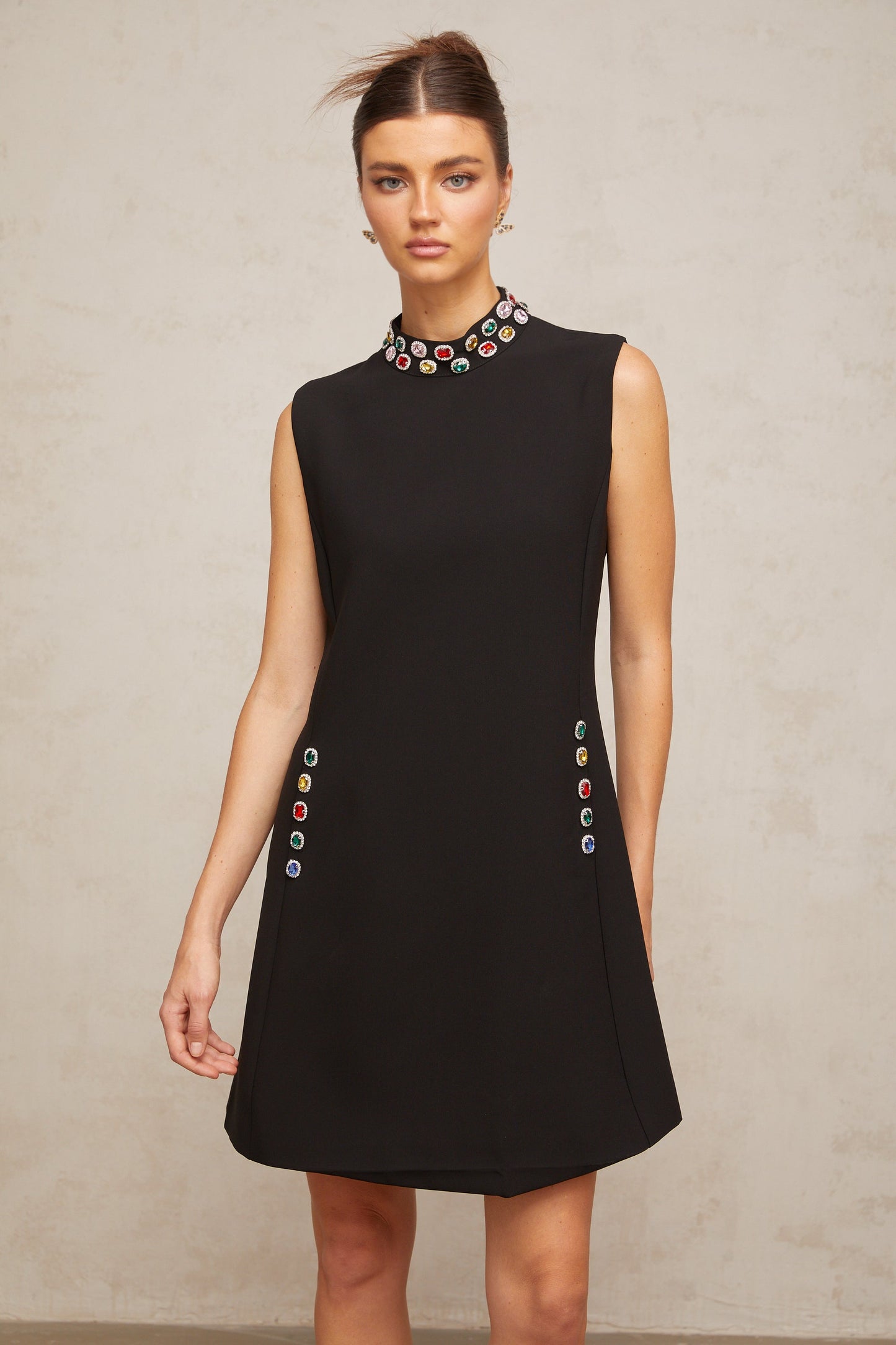 Xanthe crystal-embellished sleeveless mini dress