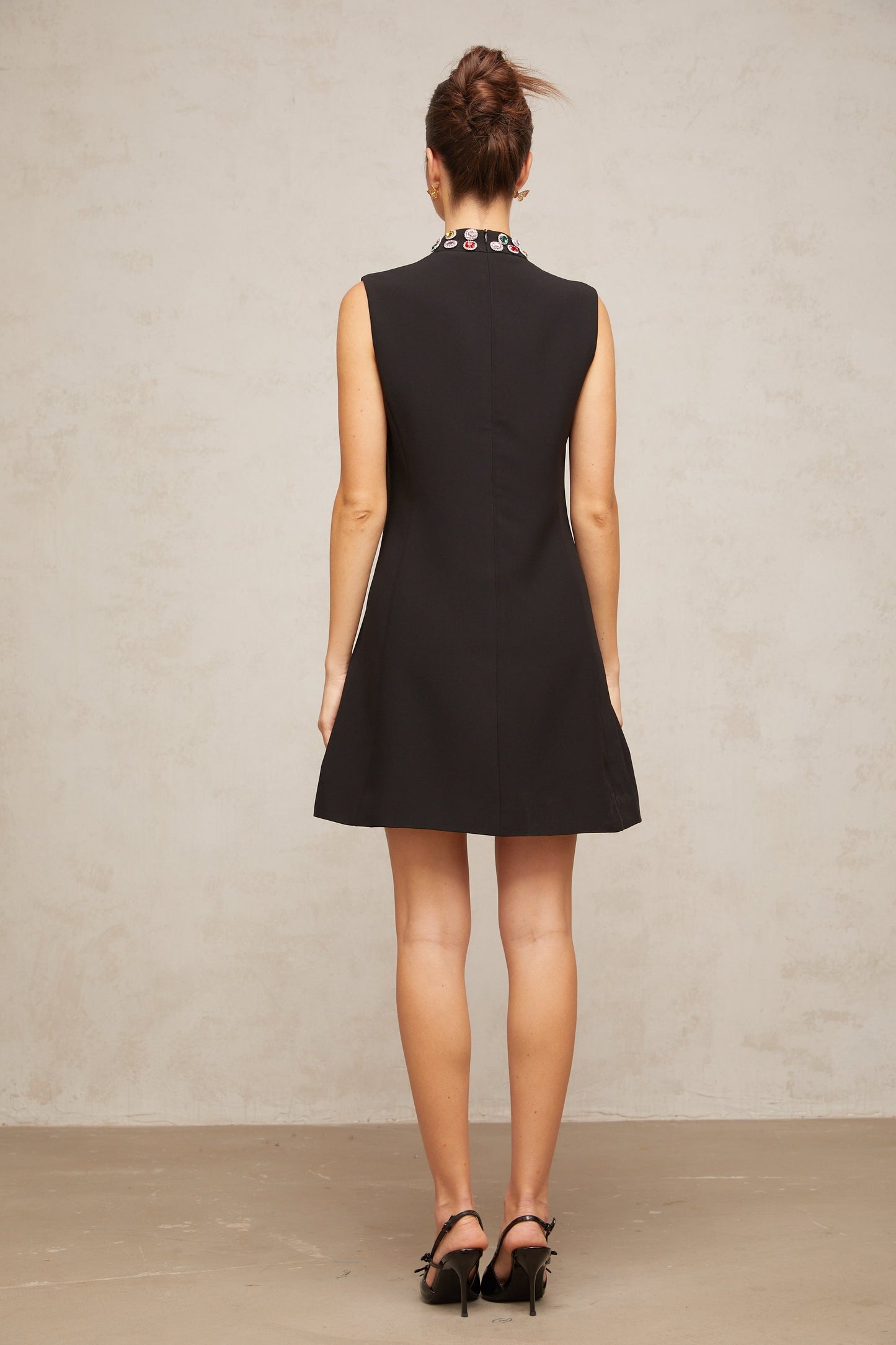 Xanthe crystal-embellished sleeveless mini dress