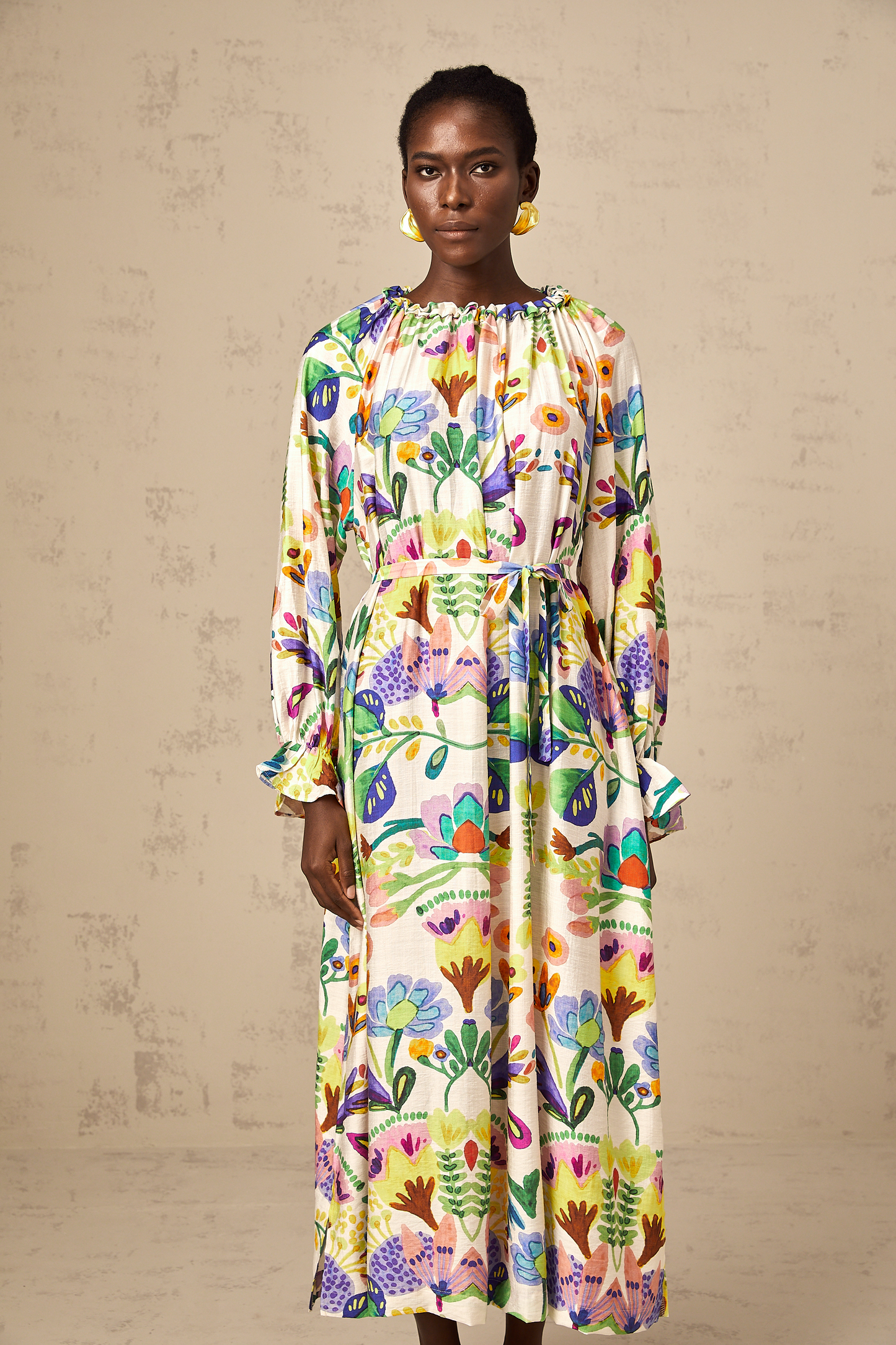 Adalasia paisley-print poplin midi dress