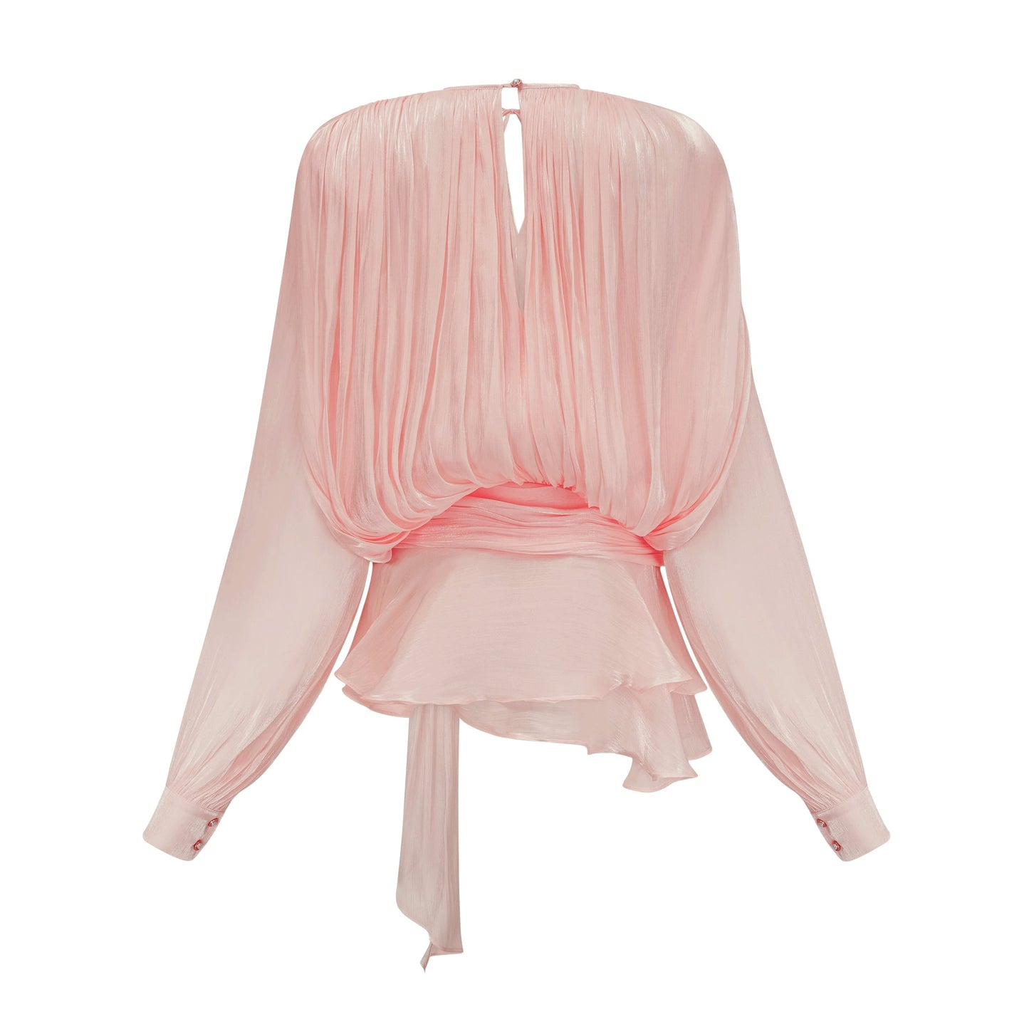 Eugénie fully-pleated ruffled mini dress in Pink