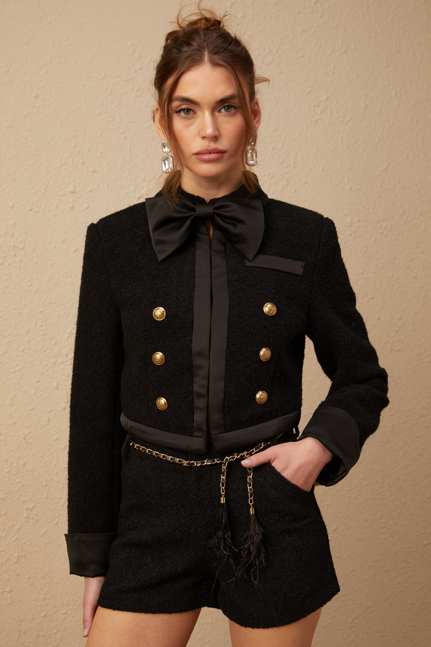 Antonia black tweed jacket