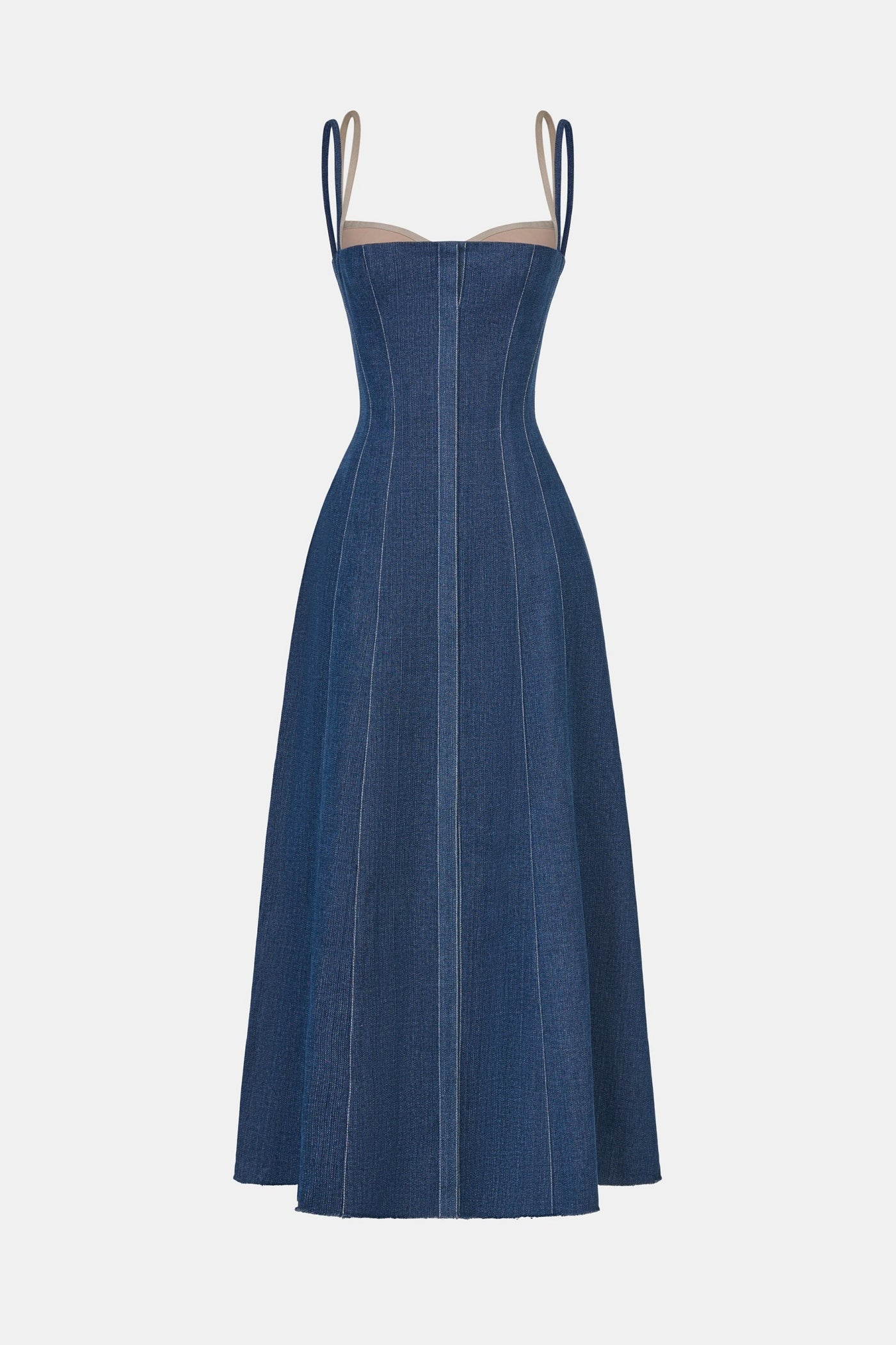 Abeje Corset Denim Midi Dress