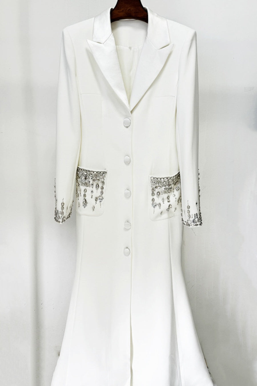 Aurora Crystal Embellished Blazer Maxi Dress