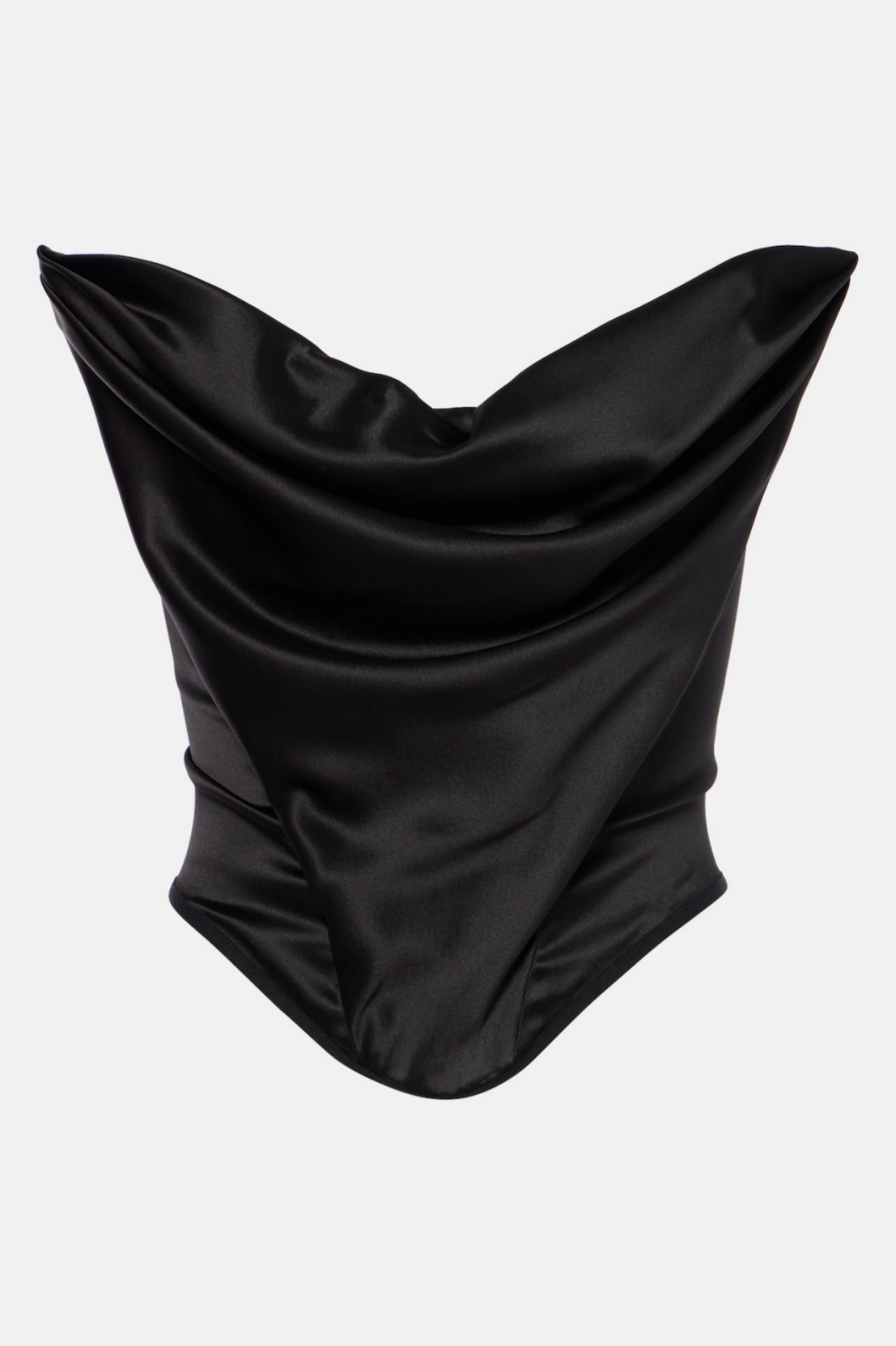 Balius Draped Satin Corset - Black