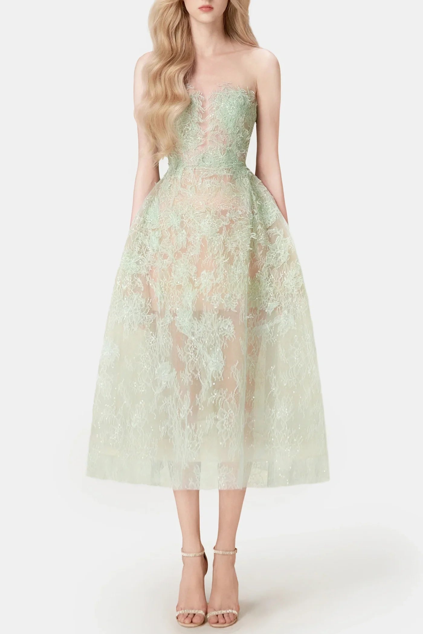 Batya Lace Sleeveless Midi Dress - Mint